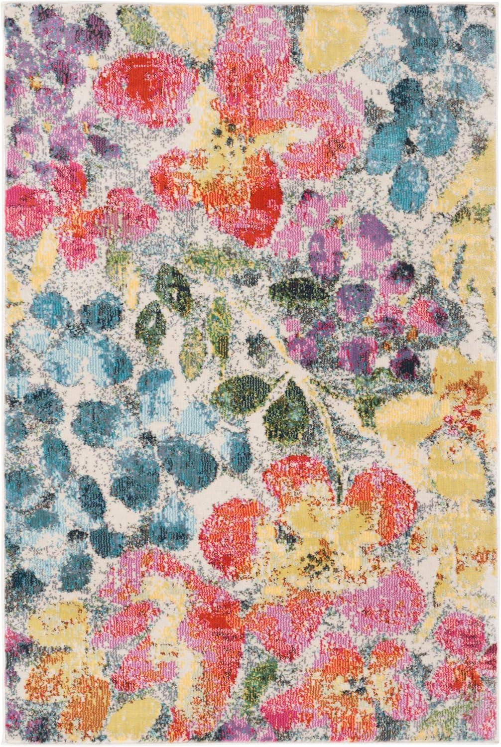 SAFAVIEH Lillian Camille Abstract Area Rug, Blue/Yellow, 2' x 3'