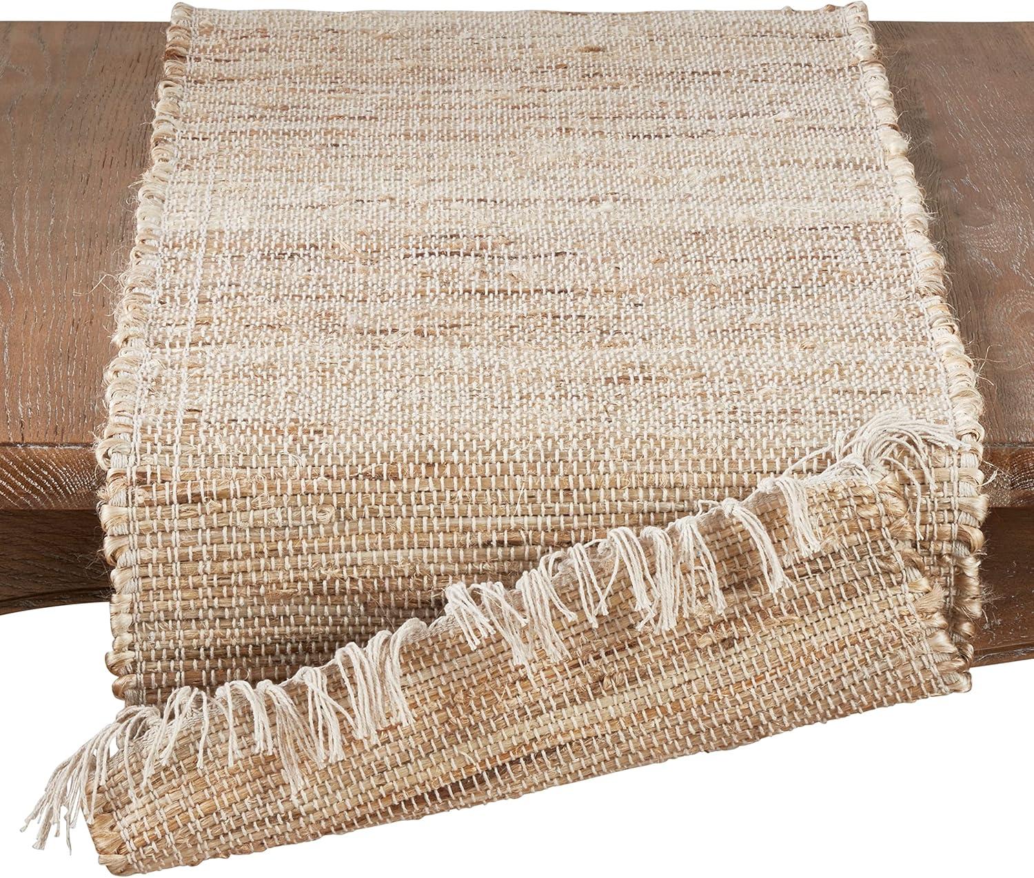 Saro Lifestyle Long Table Runner With Jute Chindi Design