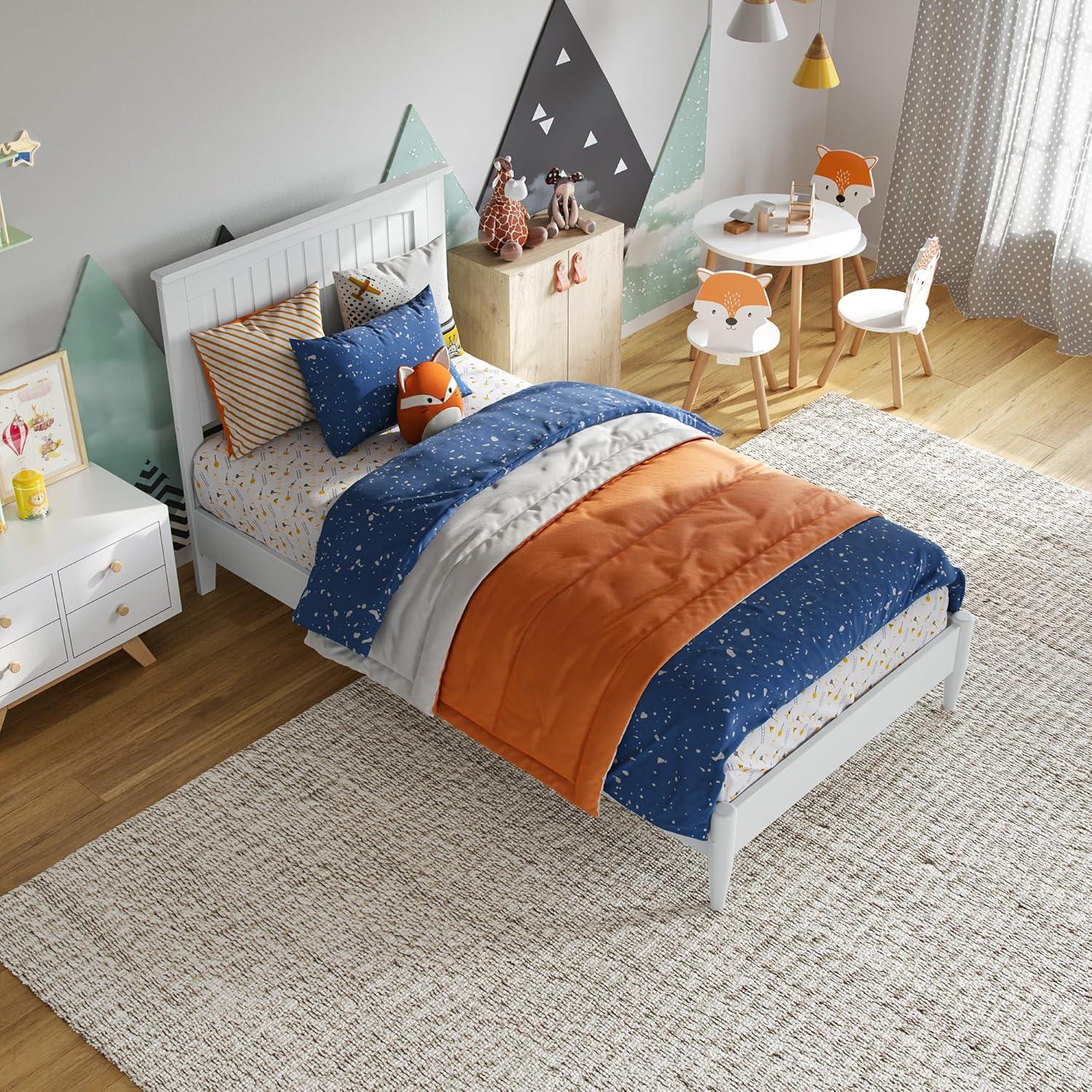 AFI Naples Queen Solid Wood Low Profile Platform Bed, White