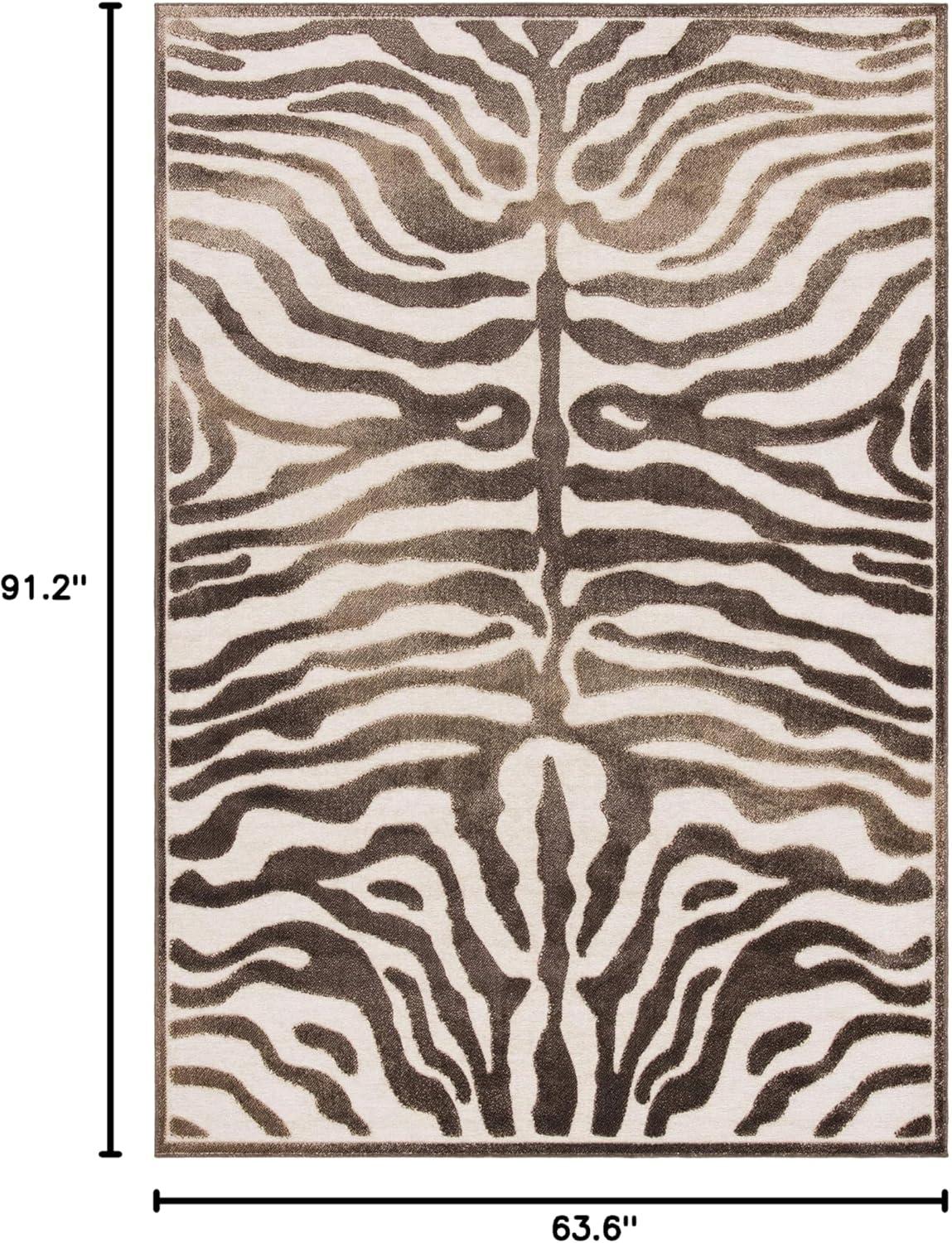 Paradise PAR83 Power Loomed Area Rug - Creme/Brown - 5'3"x7'6" - Safavieh.