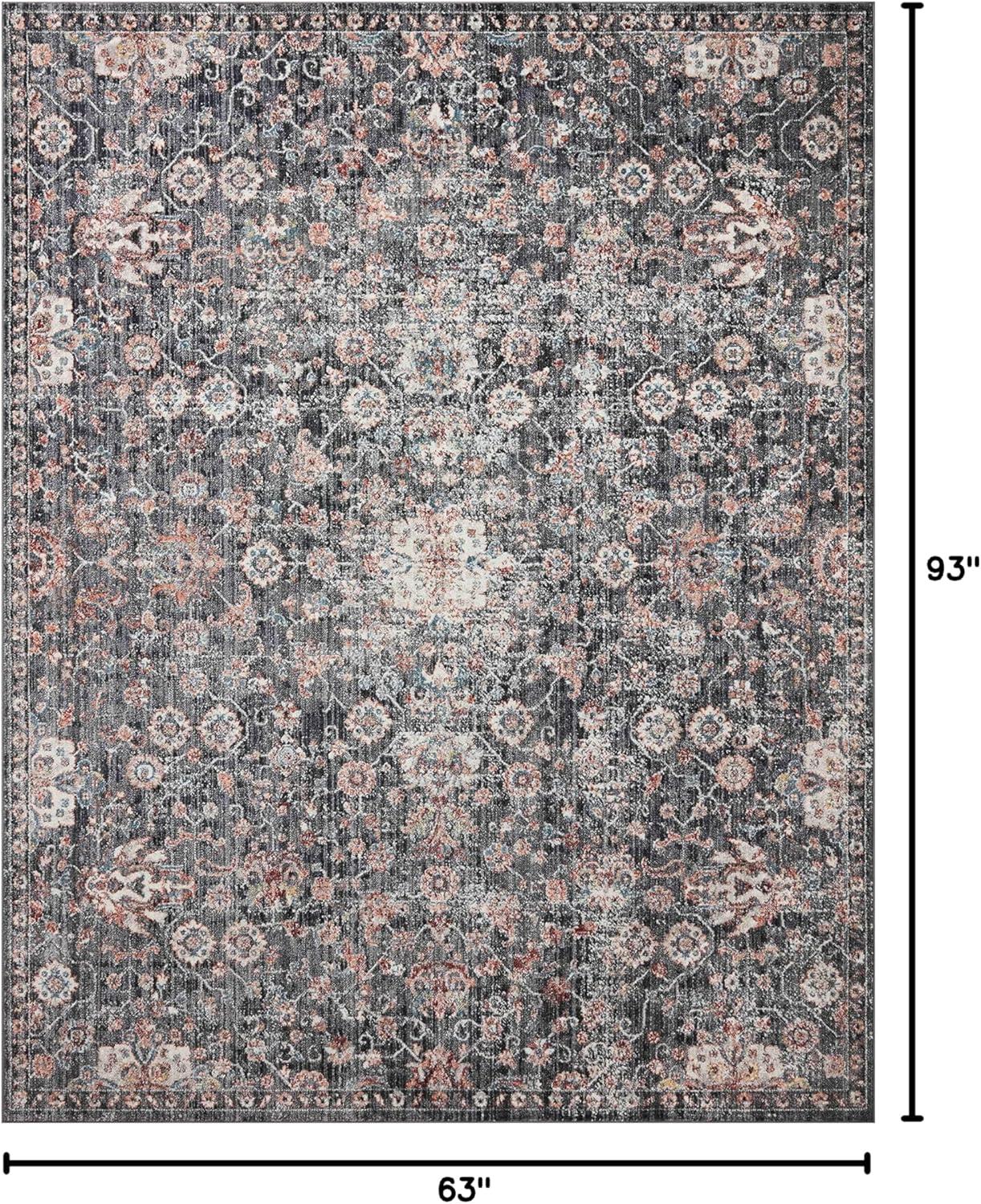 Loloi II Cassandra Collection CSN-03 Charcoal / Rust Oriental Area Rug 5'-3" x 7'-9"