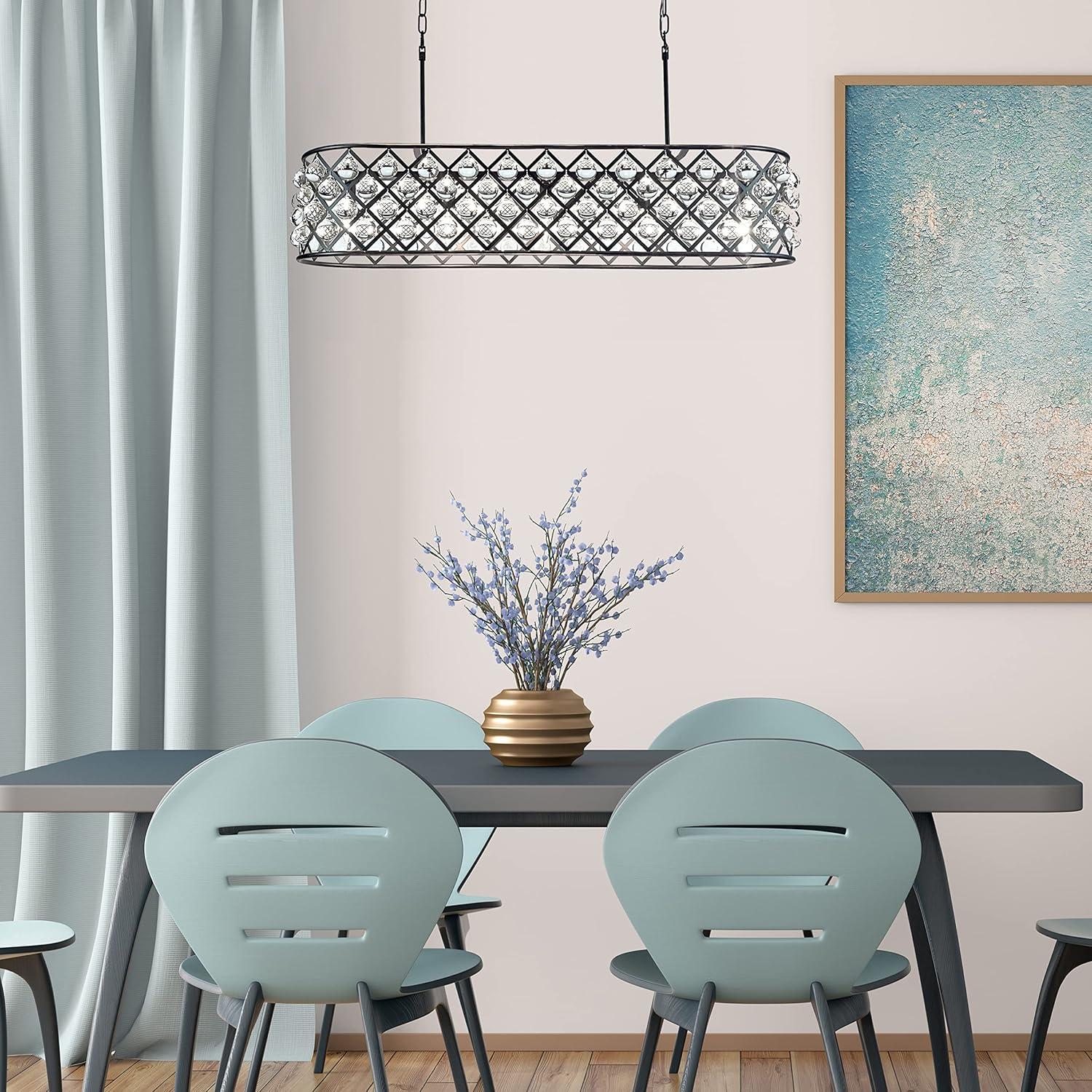 Azha 4-Light Oil Rubbed Bronze Crystal Drum Chandelier