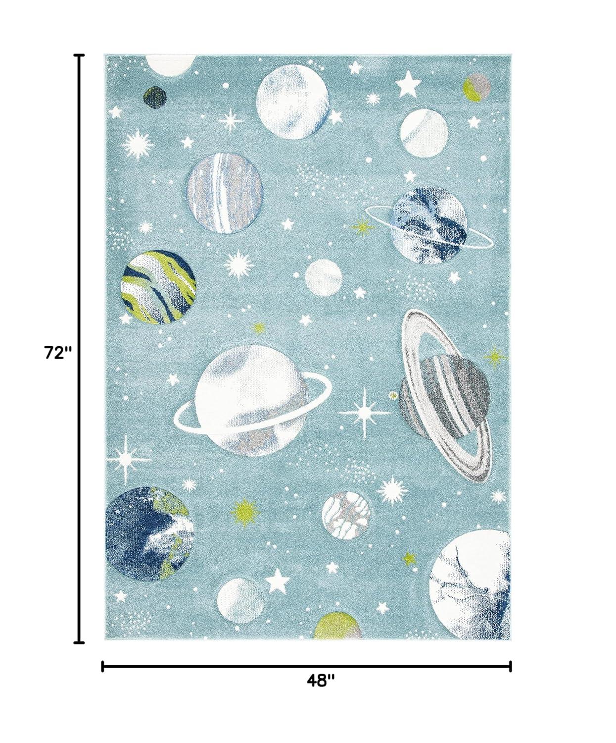 Carousel Kids  CRK103 Loomed Indoor Area Rug - Teal/Ivory - 4'x6' - Safavieh