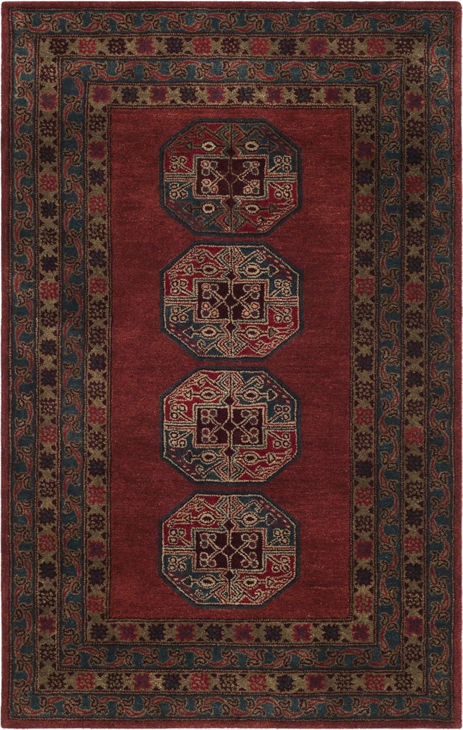 Heritage Red Hand-Tufted Wool 5' x 8' Area Rug