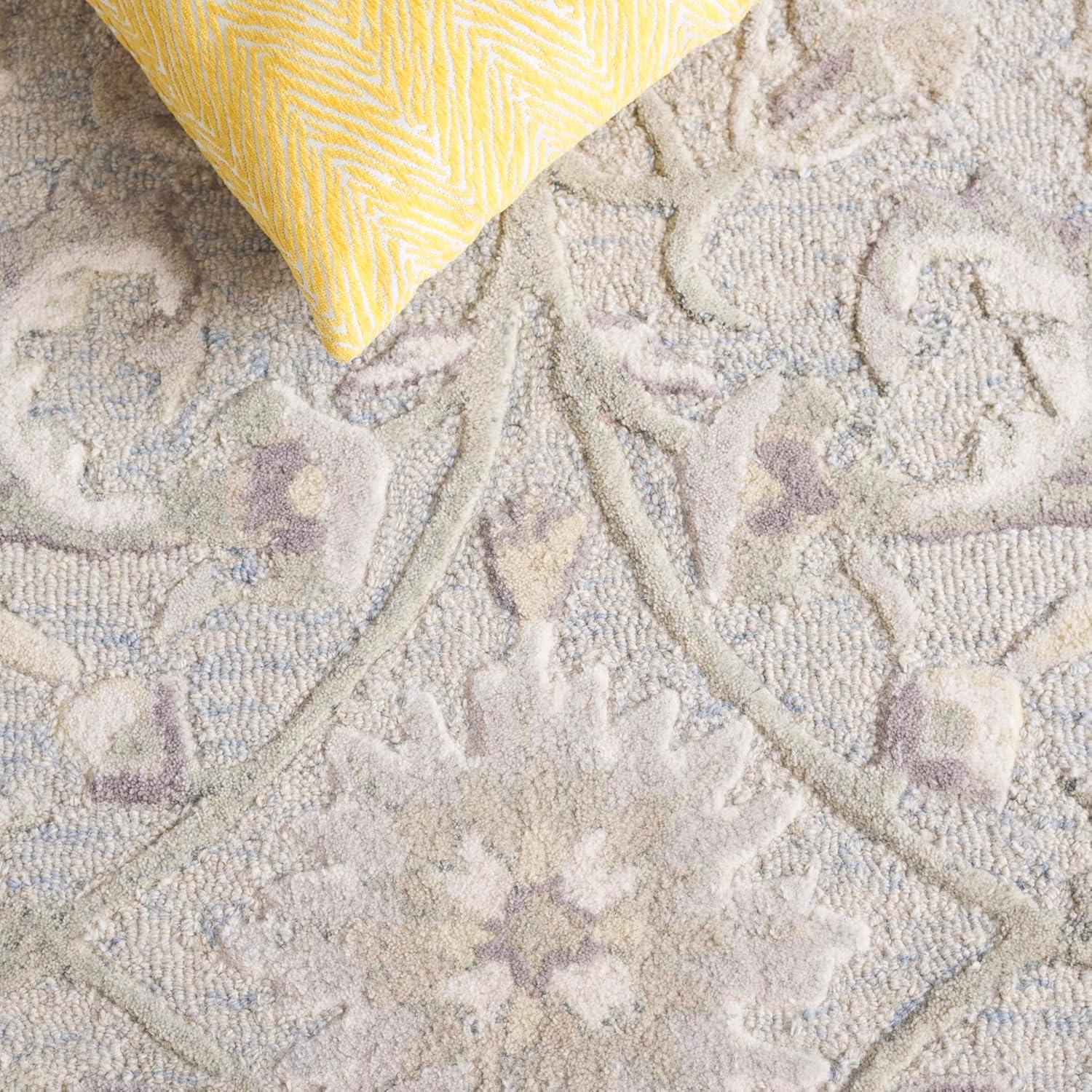 Glamour GLM624 Hand Tufted Indoor Area Rug - Light Blue/Ivory - 6'x6' - Safavieh