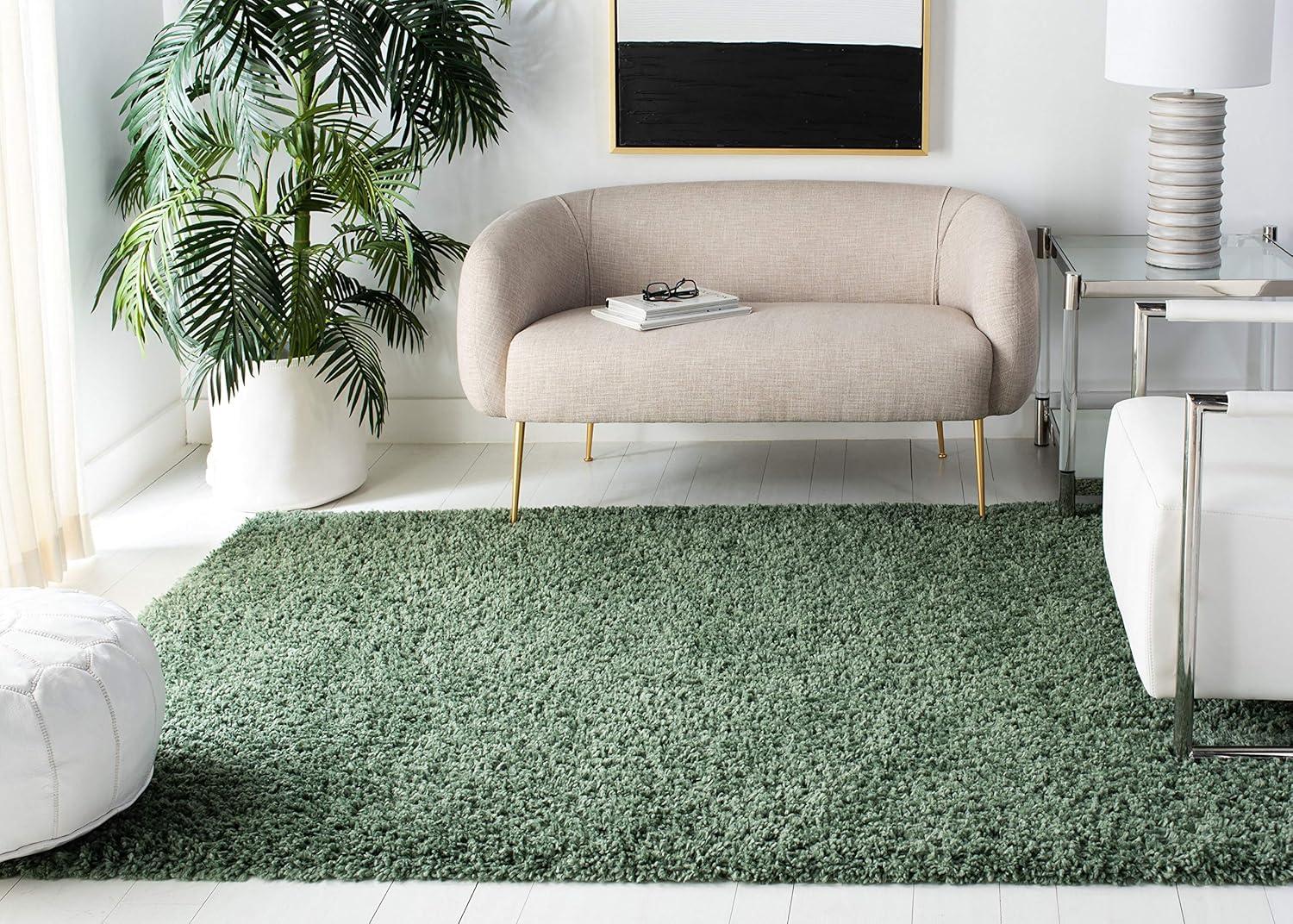 August Shag AUG200 Power Loomed Indoor Area Rug - Green - 5'3"x7'6" - Safavieh
