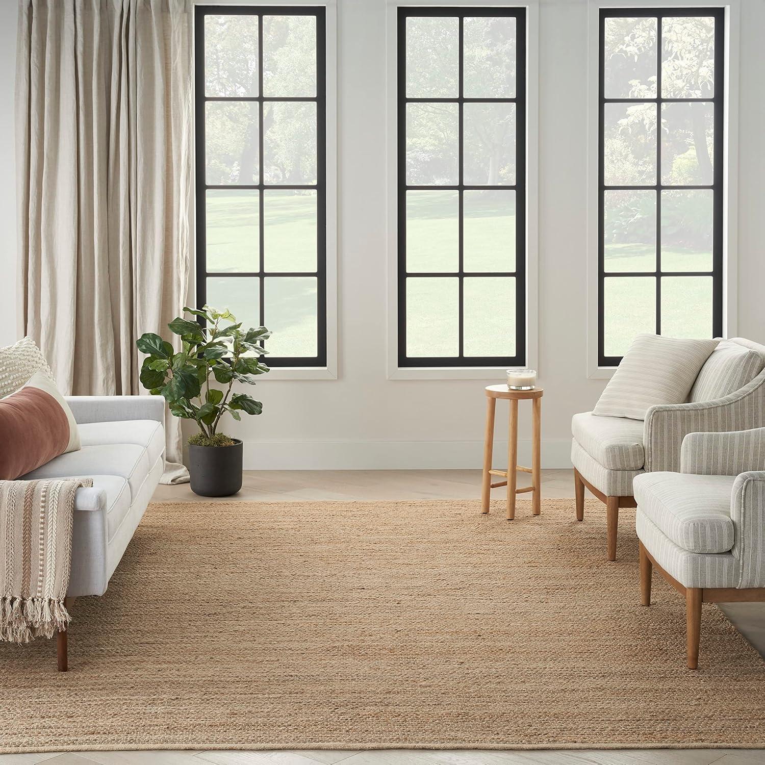 Nourison Hand Woven Natural Jute Rug Natural 8' x 10'
