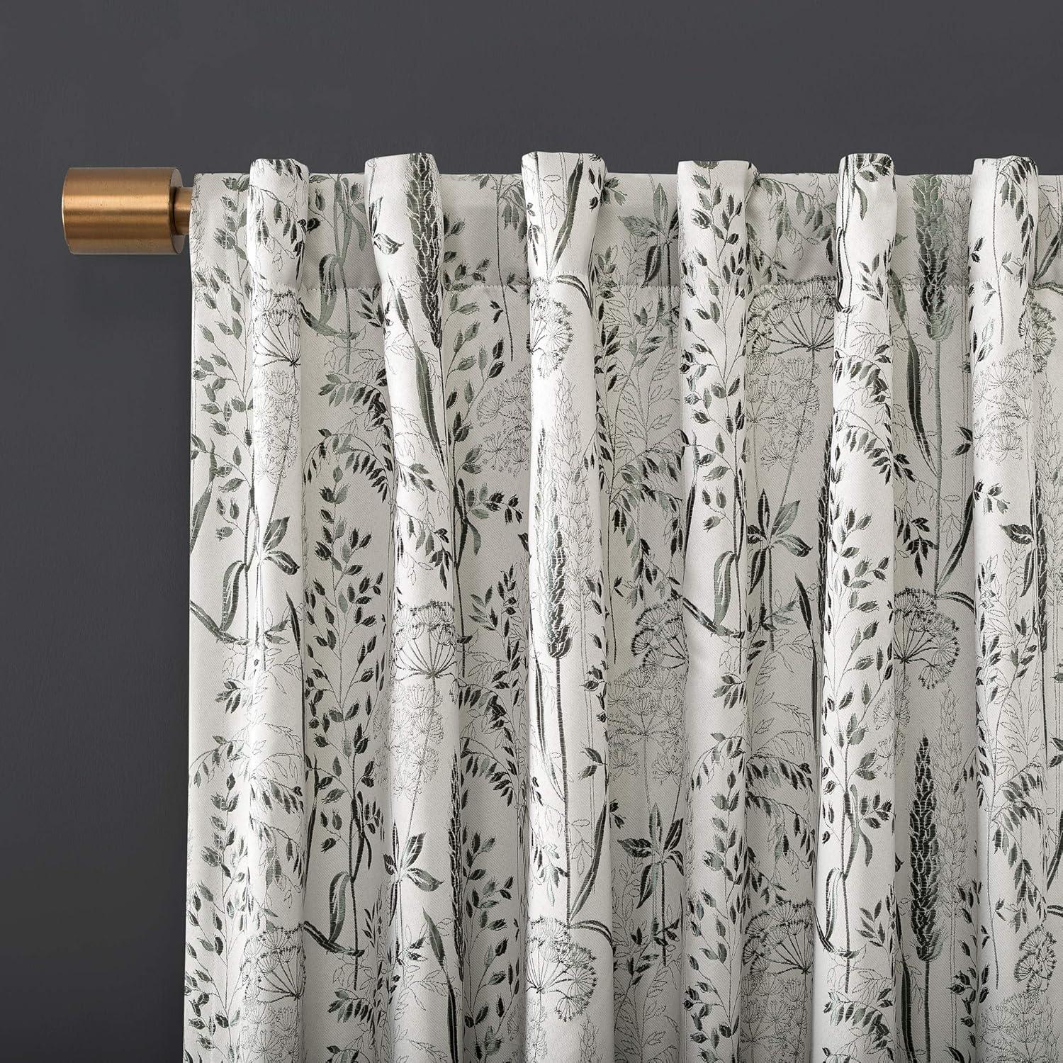 Scott Living Scott Living Aubry Shimmering Floral 100% Blackout Back Tab Curtain Panel