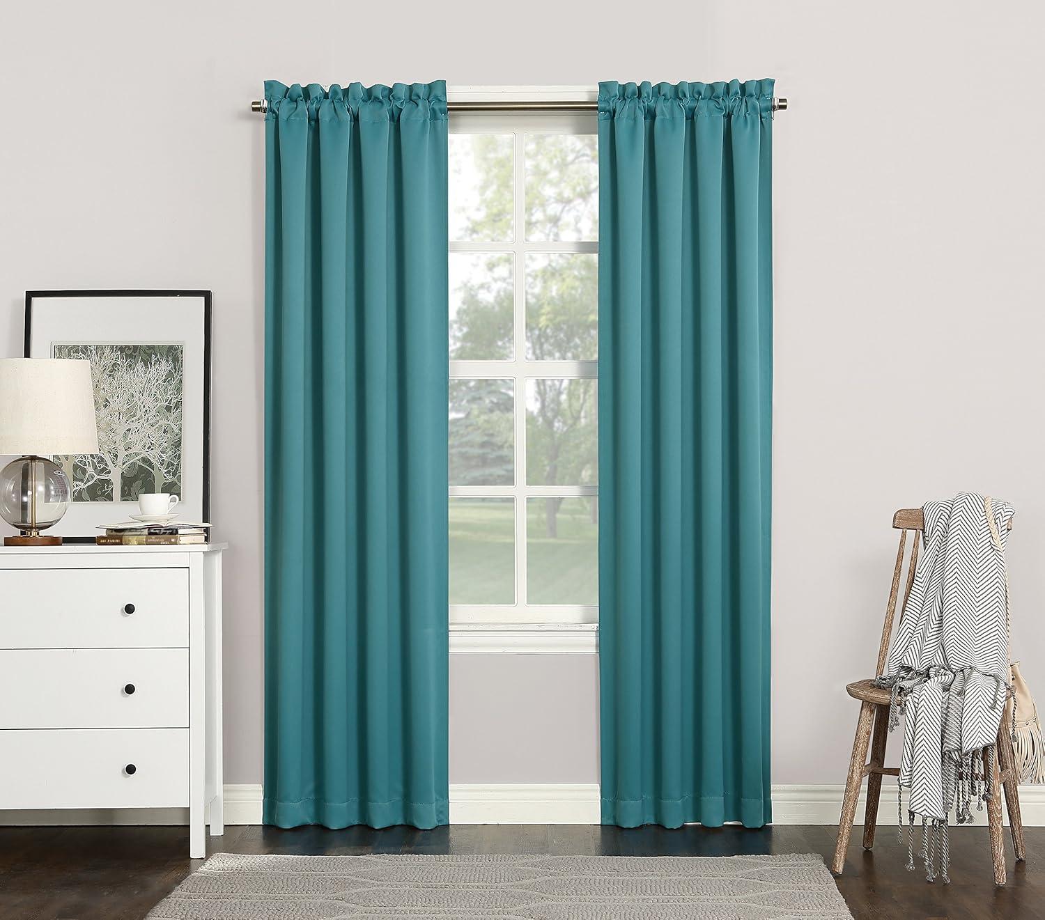 Sun Zero Blackout Kenneth Energy Saving Rod Pocket Curtain Panel