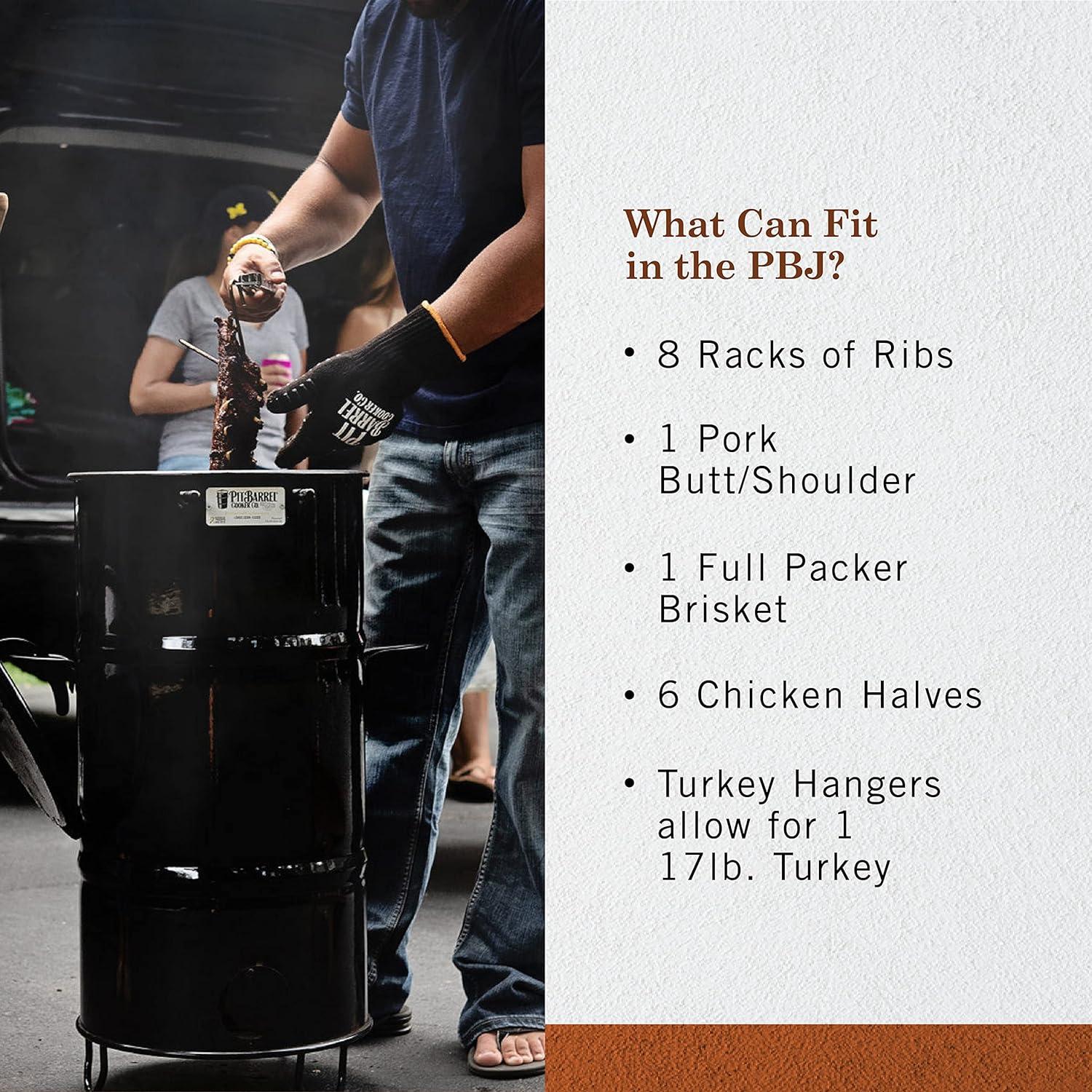 Pit Barrel Cooker Junior Package - 14 Inch Drum Smoker | Porcelain Coated Steel Drum BBQ Grill