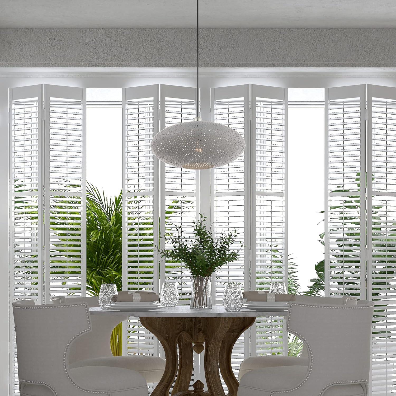 Livex Lighting 49102 Dublin 1 Light 16" Wide Pendant - White with Brushed Nickel Accents