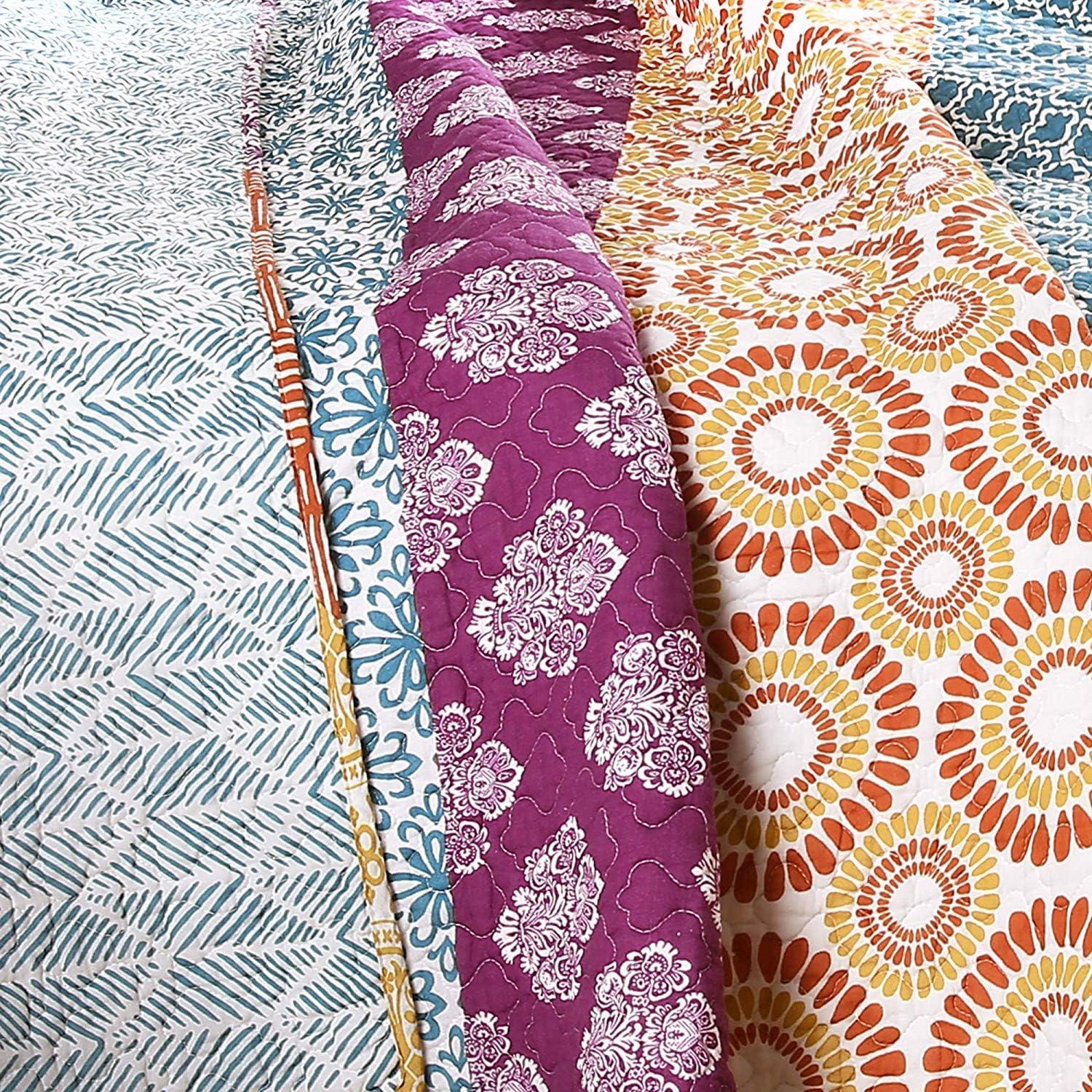 Lush Decor Bohemian 100% Cotton Reversible 3-Piece Quilt Set