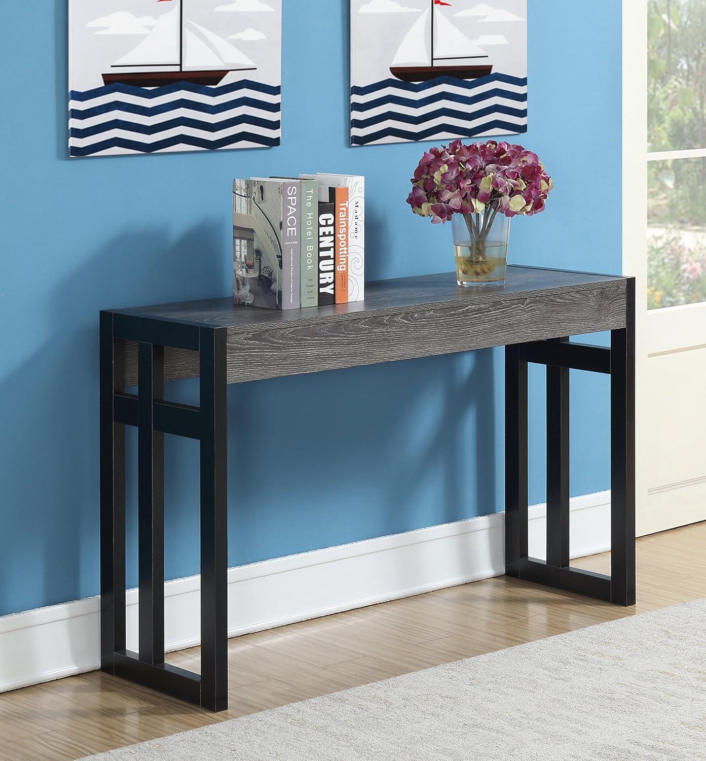 Convenience Concepts Monterey Console Table, Weathered Gray/Black