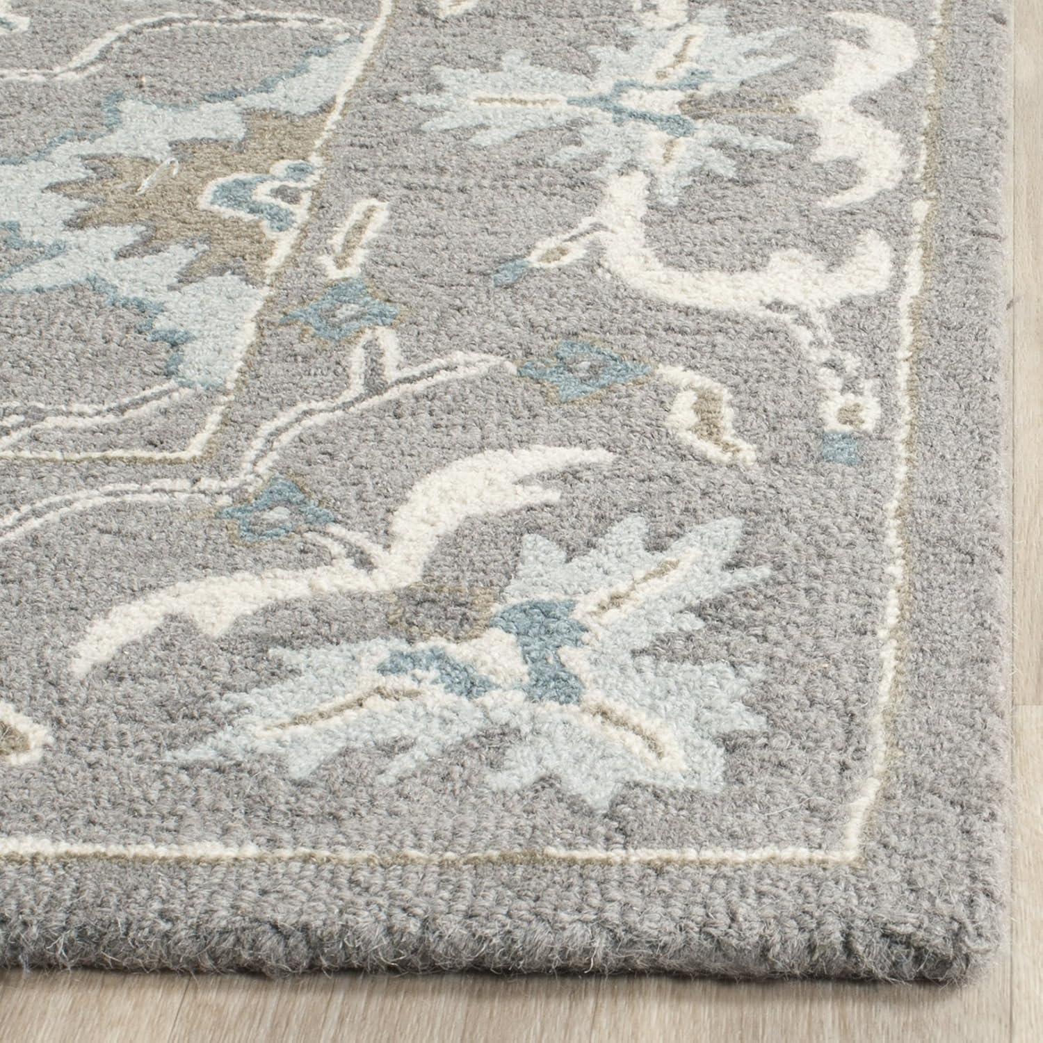 Blossom BLM218 Hand Tufted Area Rug - Grey - 5'x8' - Safavieh.