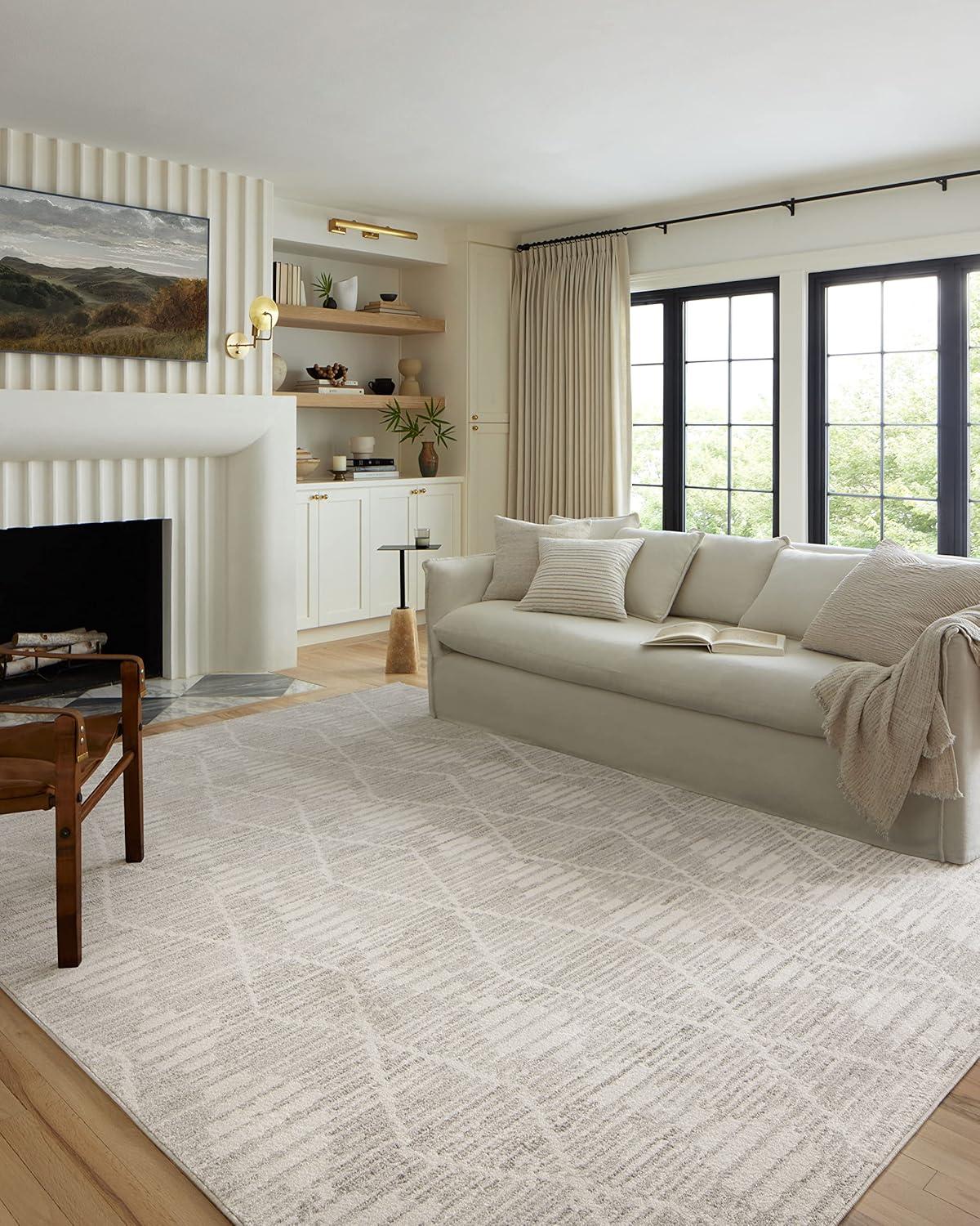 Loloi II Kamala Ivory / Silver 5'-3" x 7'-9" Area Rug