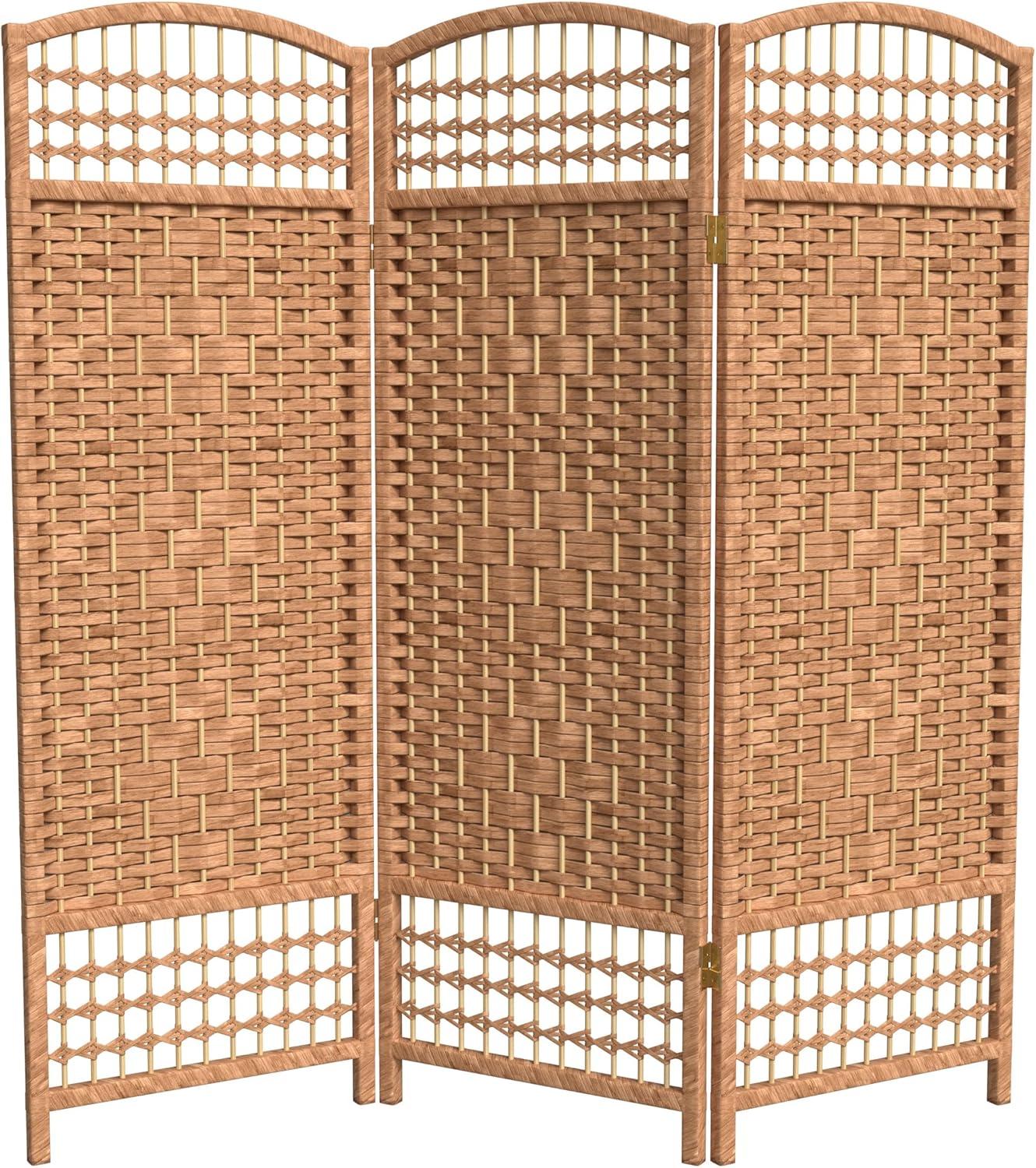 4 ft. Tall Fiber Weave Room Divider (3 Panels) - Oriental Furniture