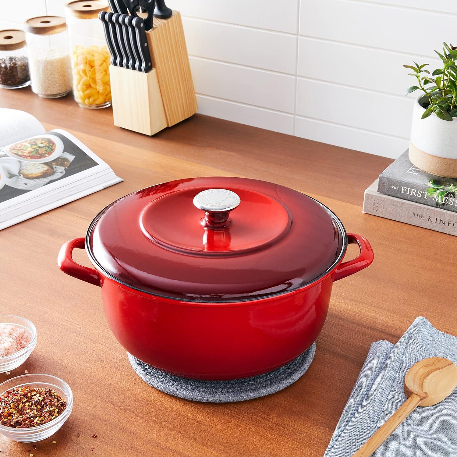 Merten and Storck Merten And Storck 7 Quarts Non-Stick Enameled Cast Iron Round Dutch Oven