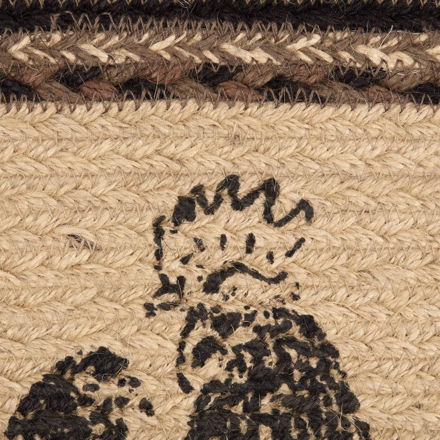 VHC Brands Sawyer Mill Poultry 12 x 18" Jute Placemats, Set of 6, Charcoal