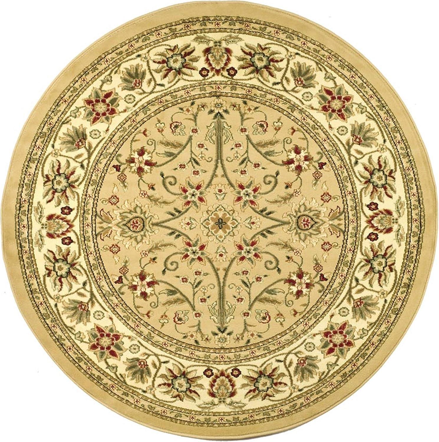 Lyndhurst LNH212 Power Loomed Area Rug - Sage/Ivory - 8' Round - Safavieh