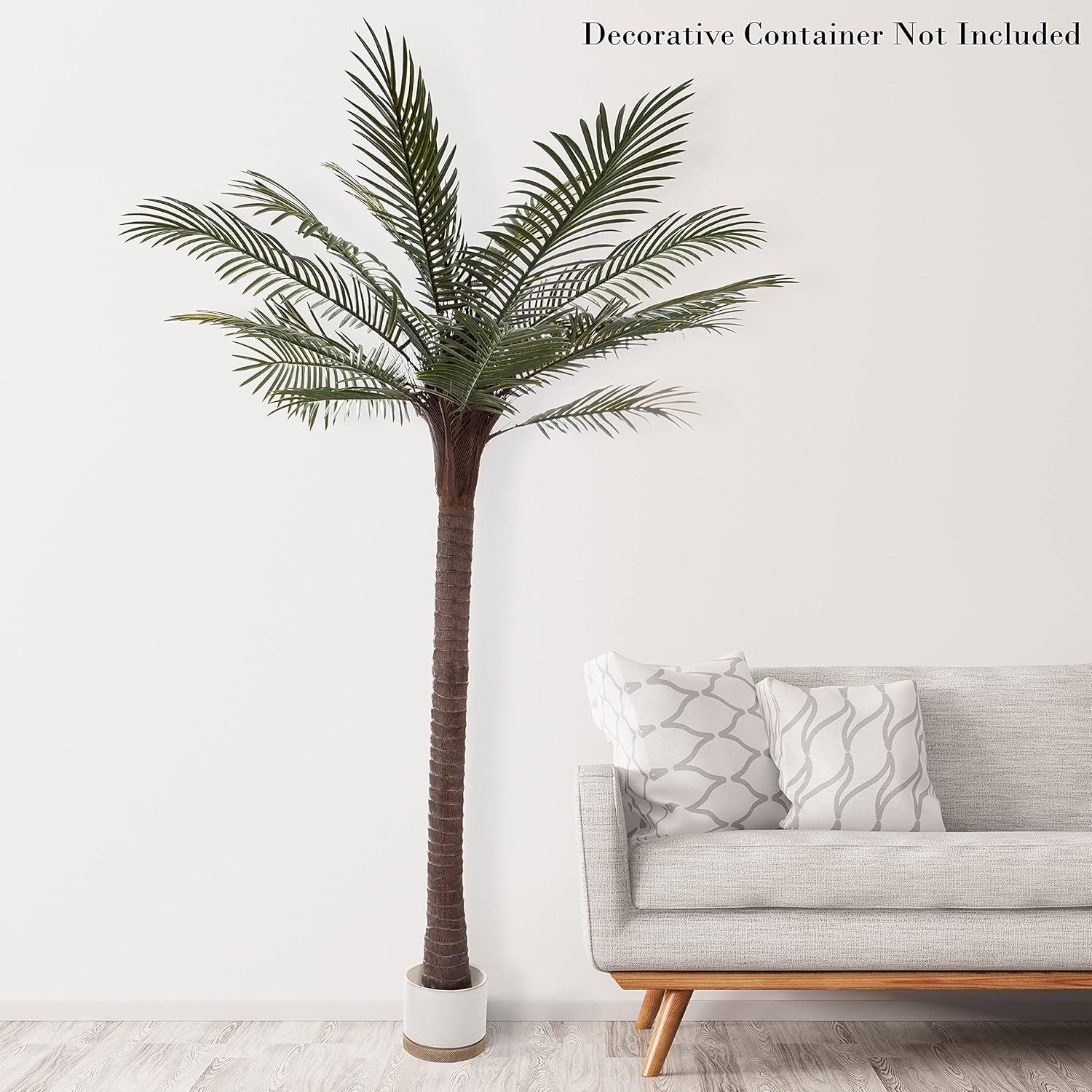 Pure Garden Artificial Palm Tree - Potted Faux Plant for Office or Home Decor - Realistic Greenery for Indoor or Outdoor Use