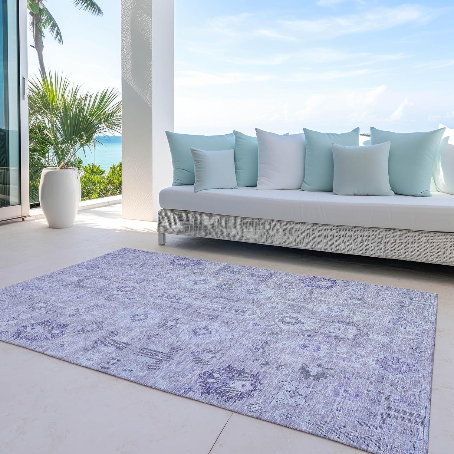 Addison Rugs Chantille ACN697 Lavender 3' x 5' Indoor Outdoor Area Rug, Easy Clean, Machine Washable, Non Shedding, Bedroom, Entry, Living Room, Dining Room, Kitchen, Patio Rug