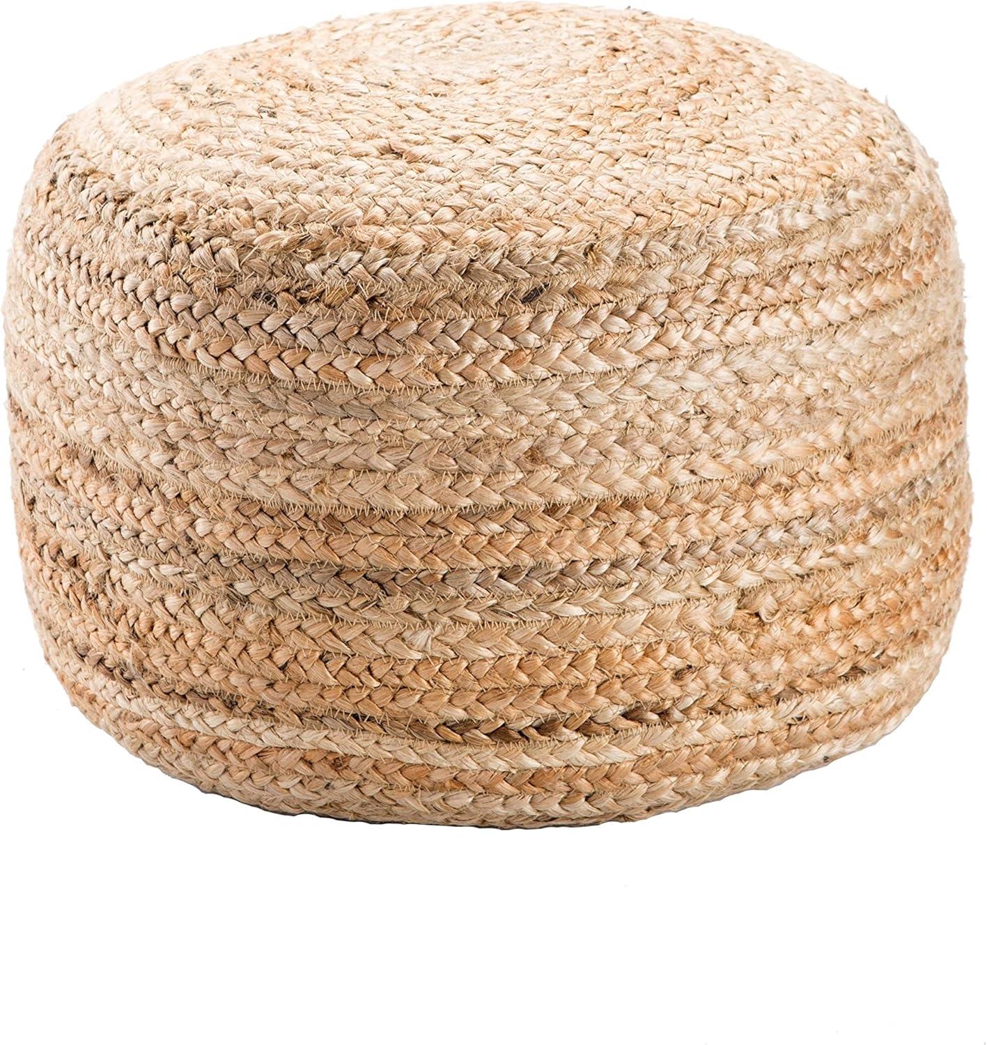 Patan Round Pouf, Natural