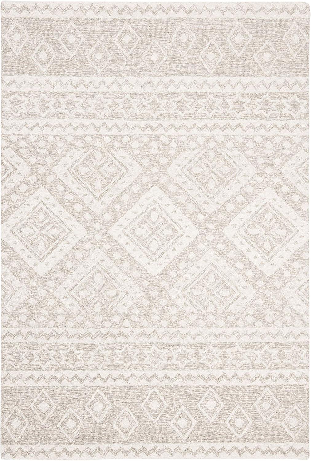 Micro-Loop MLP501 Hand Tufted Indoor Area Rug - Beige/Ivory - 4'x6' - Safavieh