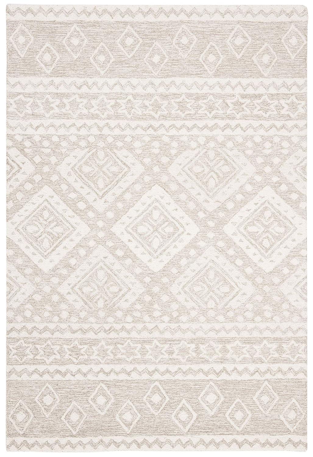 Micro-Loop MLP501 Hand Tufted Indoor Area Rug - Beige/Ivory - 4'x6' - Safavieh