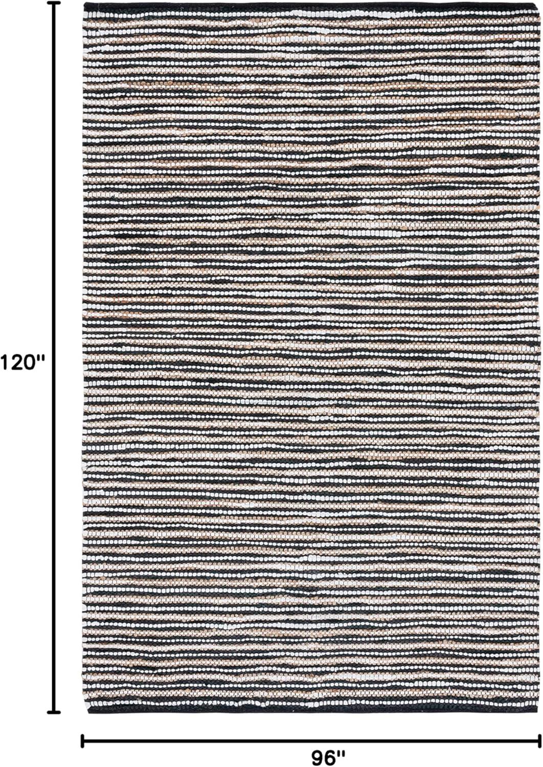 Vintage Leather VTL205 Hand Woven Area Rug - Black/Ivory - 8'x10' - Safavieh.