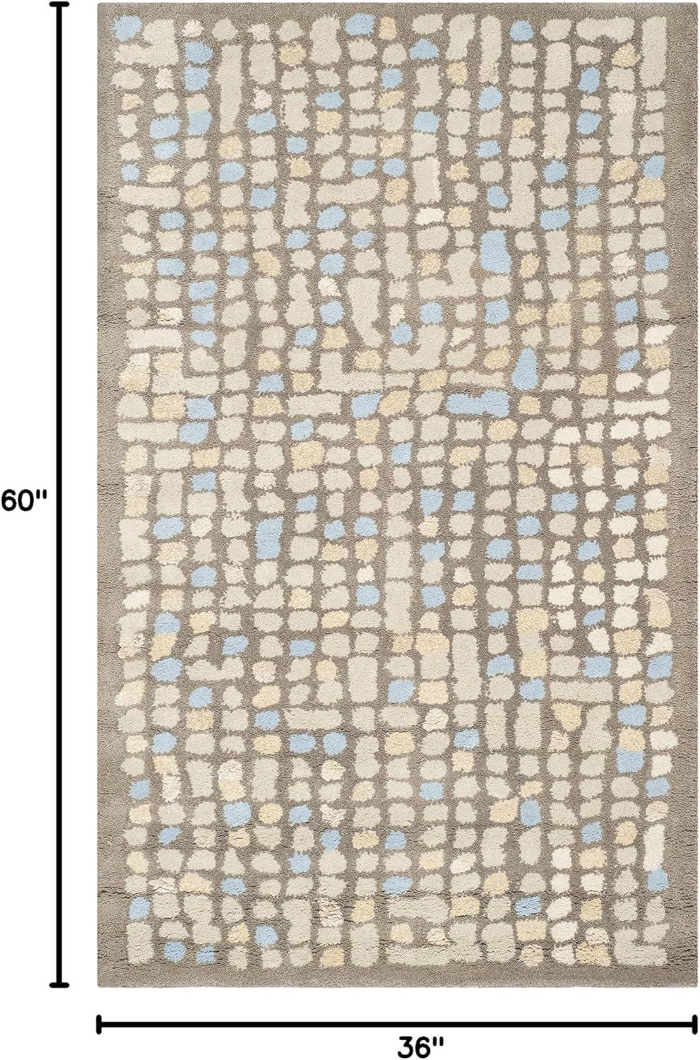 SAFAVIEH Martha Stewart Mosaic Dotted Area Rug, Hickory/Beige, 3' x 5'