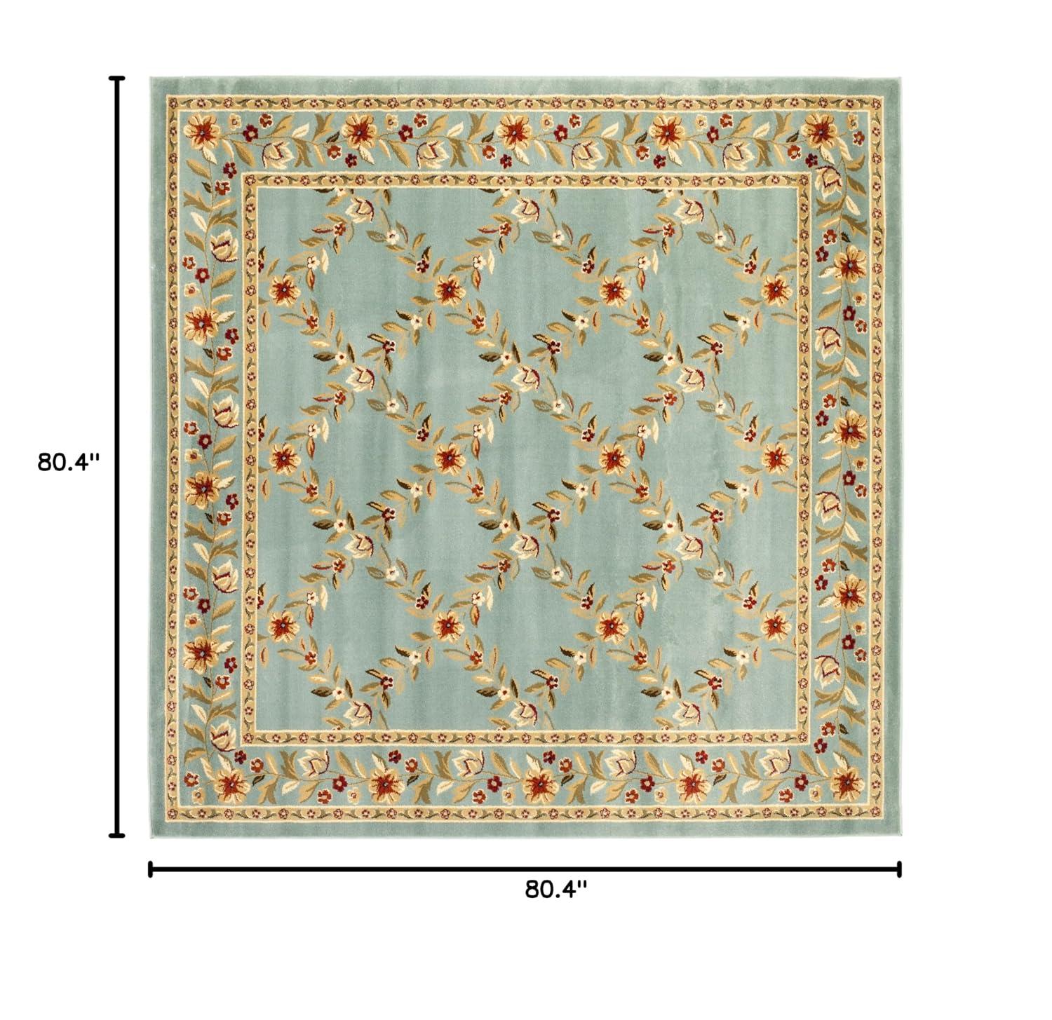 Lyndhurst LNH557 Power Loomed Area Rug - Blue/Blue - 6'7"x6'7" - Safavieh