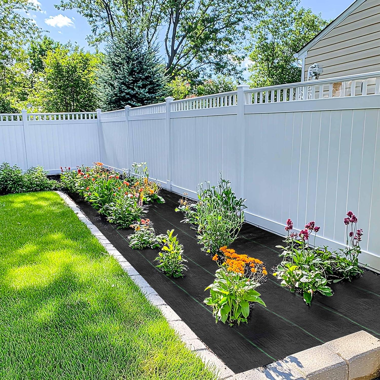 4FT x 50FT Weed Barrier Landscape Fabric Premium Heavy Duty with High Water Permeability and Breathability Woven Geotextile Fabric for Underlayment