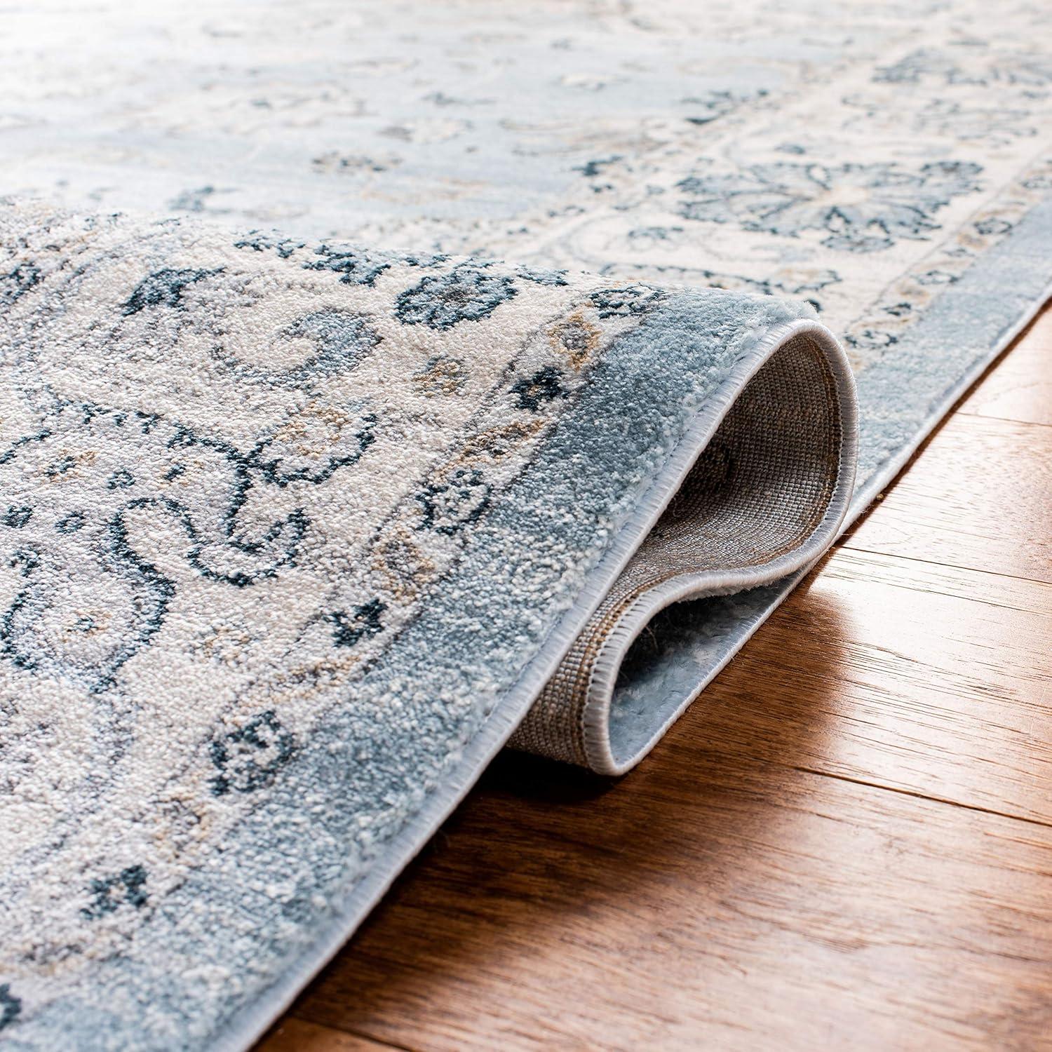 SAFAVIEH Isabella Kiana Oriental Area Rug, Light Blue/Cream, 6'7" x 9'
