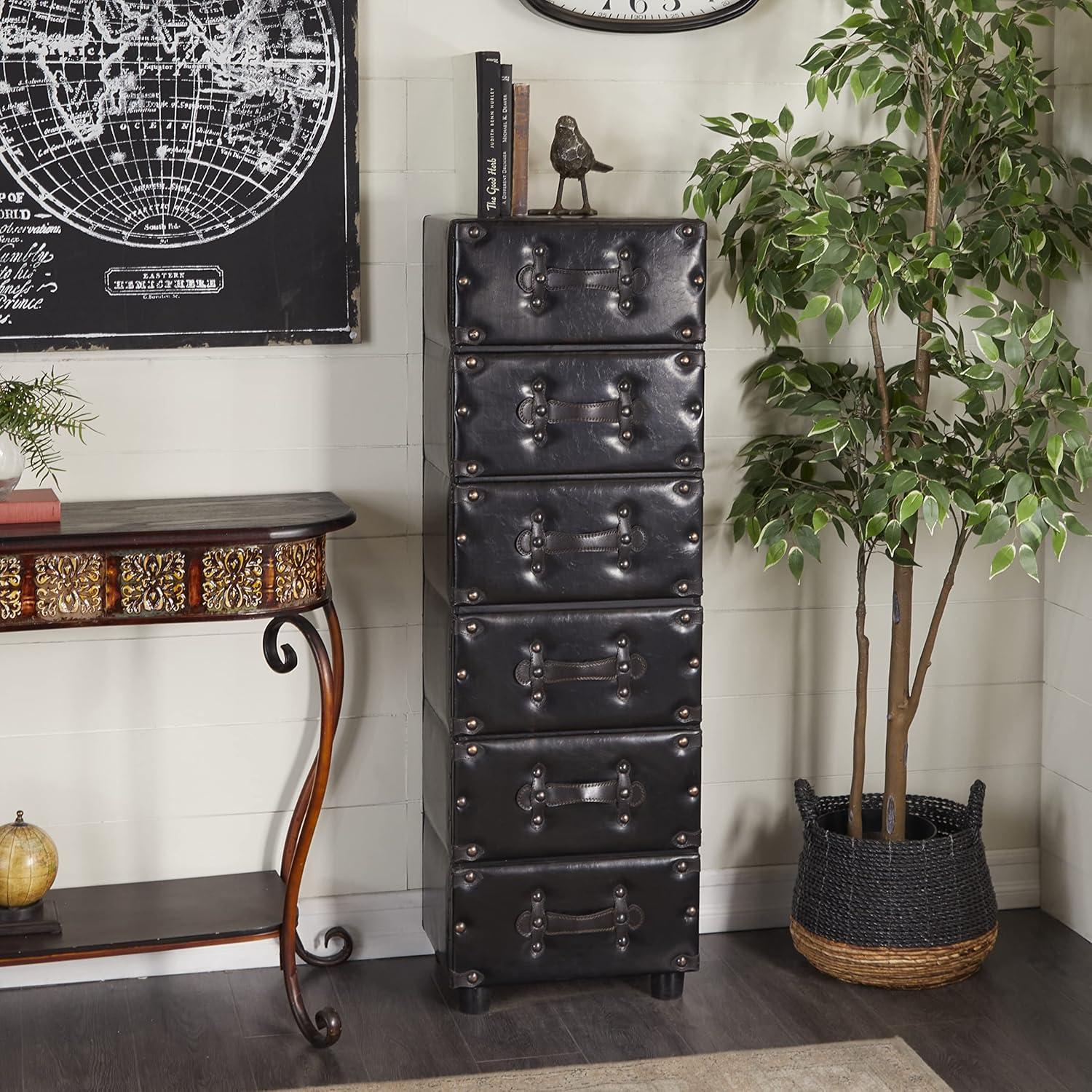 Wood 6 Drawer Chest Dark Java - Olivia & May