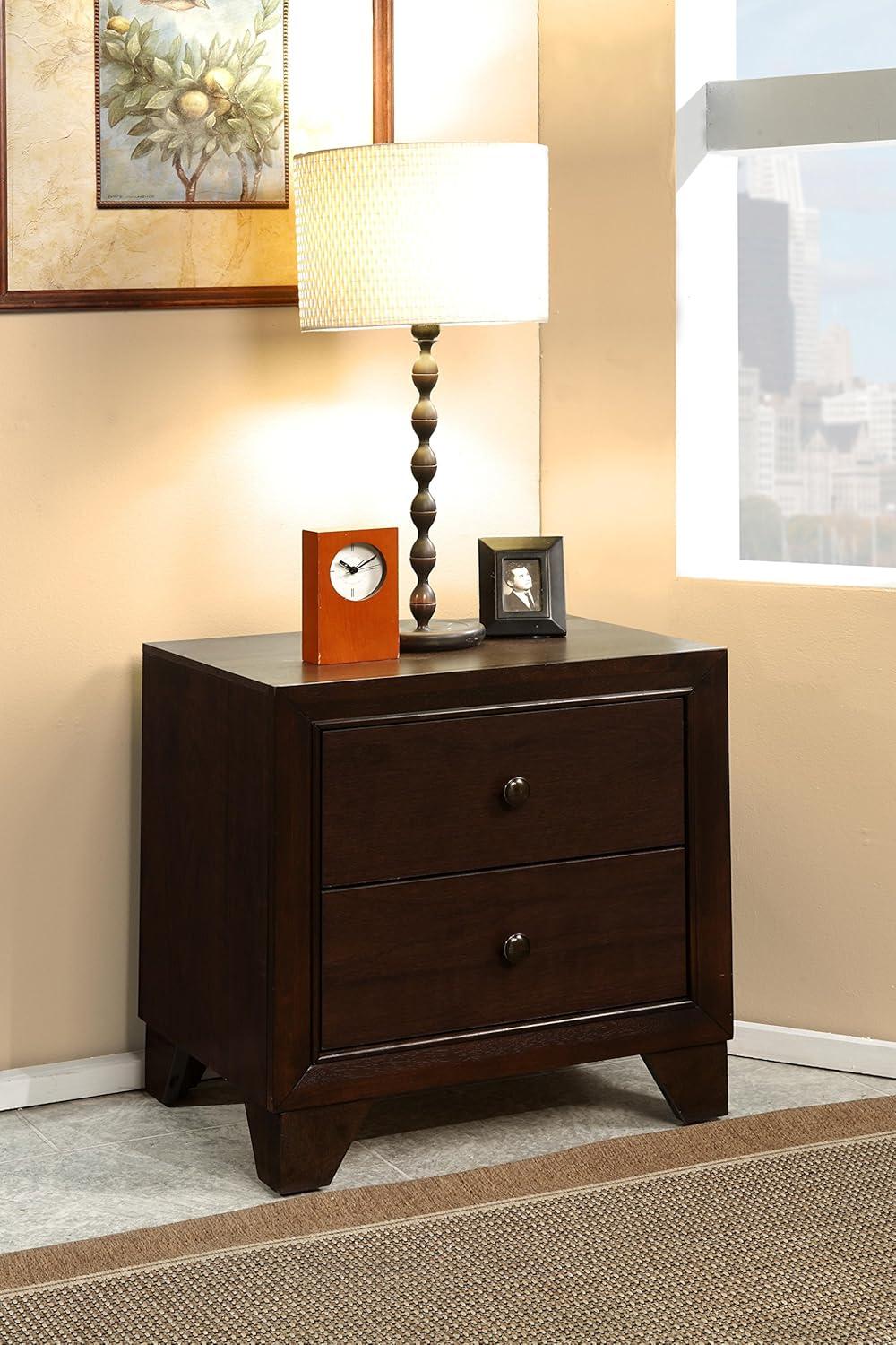 Madison Espresso Elegance 2-Drawer Nightstand