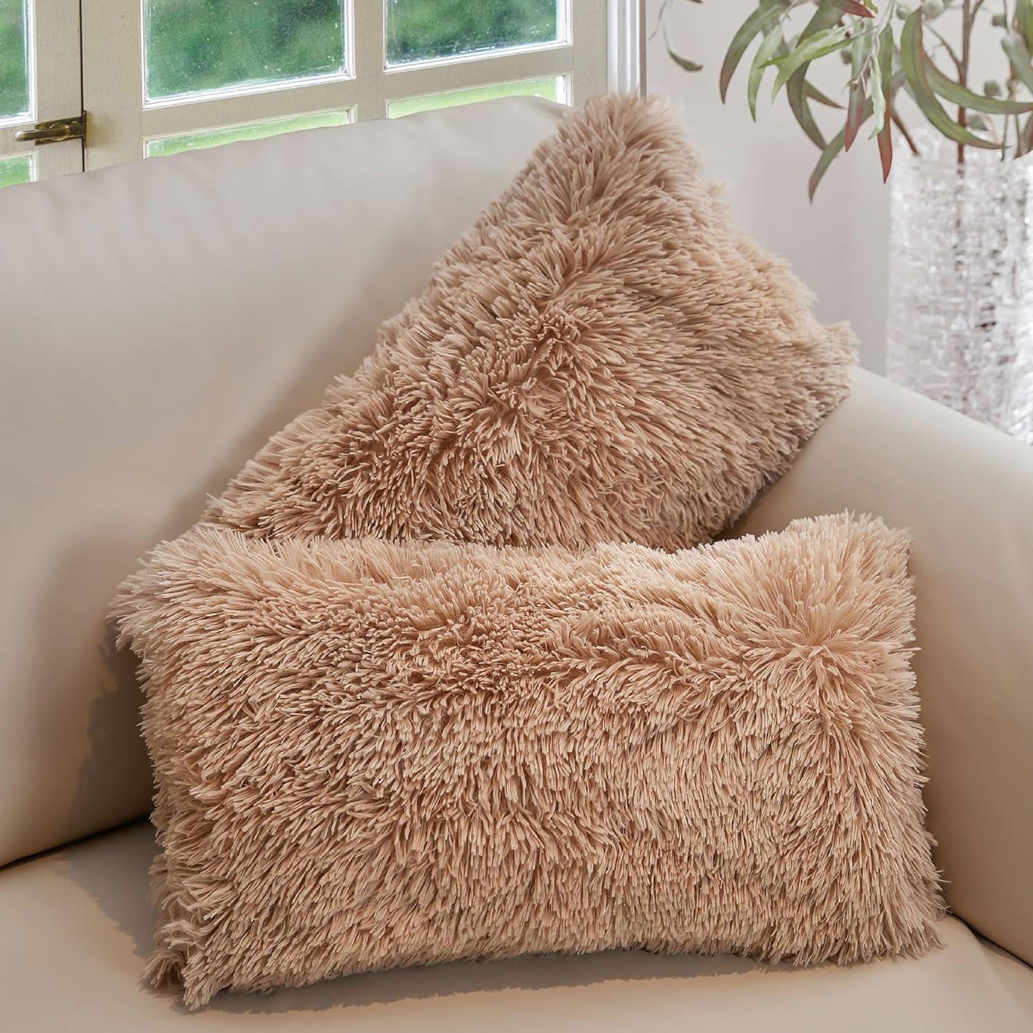 Cheer Collection Faux Fur Throw Pillow