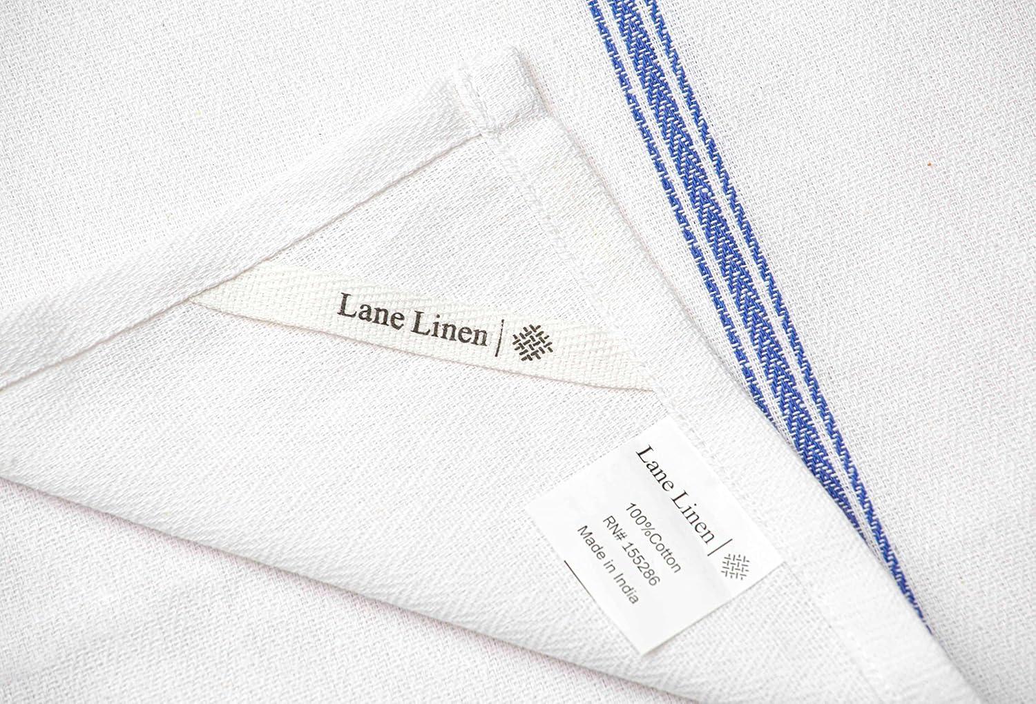 Kitchen Towels Set - 100% Pure Cotton Dish Towels for Kitchen, Super Absorbent Kitchen Hand Towel, Soft & Durable Dish Cloths, Pack of 12 – 15”x25”, Blue Stripe