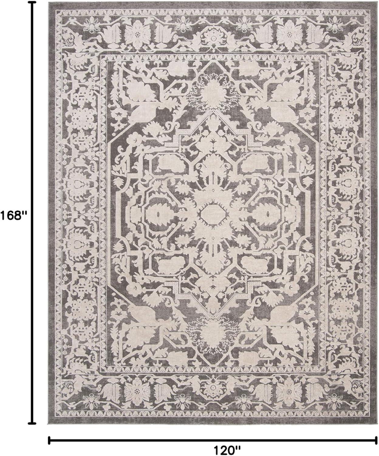 SAFAVIEH Reflection Sophia Traditional Area Rug, Light Grey/Cream, 10' x 14'