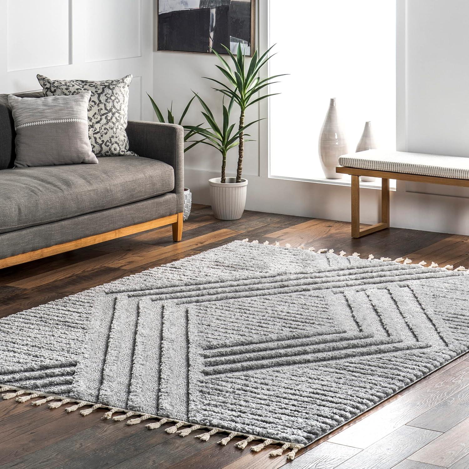 Nuloom Risette Geometric Shag Tassel Indoor Area Rug