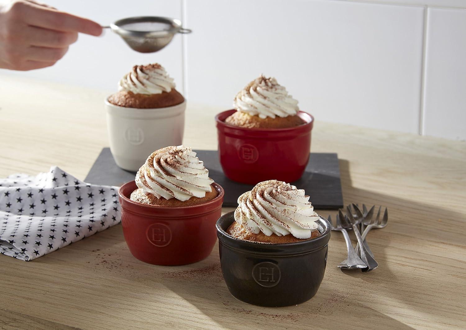 Emile Henry Made in France 6.75 oz Ramekin, Set of 2, 3.25" by 2.75", Burgundy