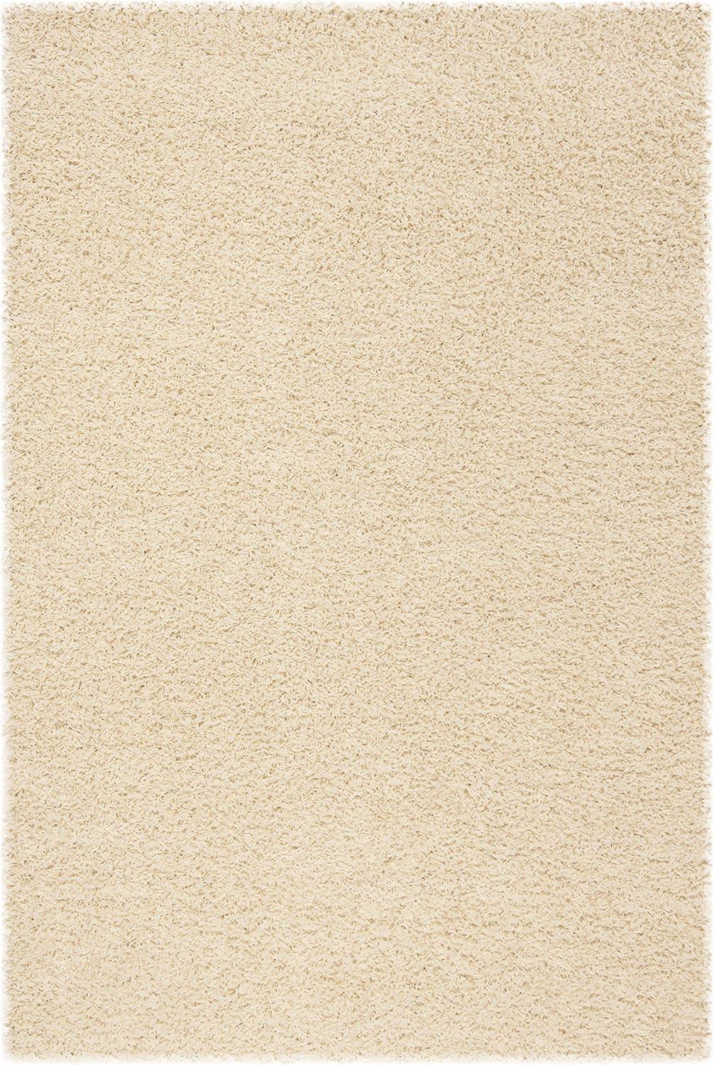 Athens Shag SGA119 Power Loomed Indoor Area Rug - Ivory - 5'1"x7'6" - Safavieh