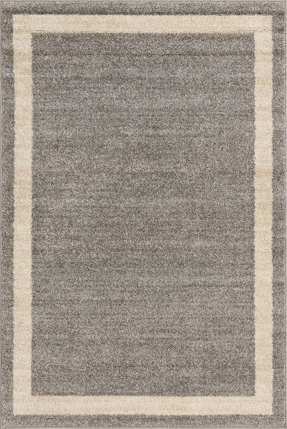 Unique Loom Del Mar Collection Area Rug - Maria (4' x 6' Rectangle Gray/Ivory)