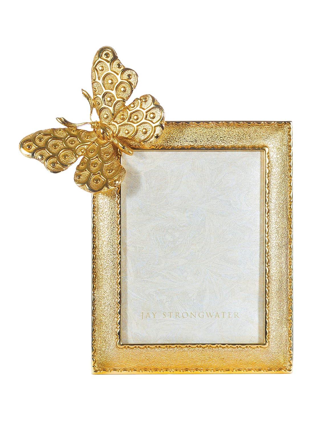 Jay Strongwater BUTTERFLY COLLECTION Gold Metal Picture Frame