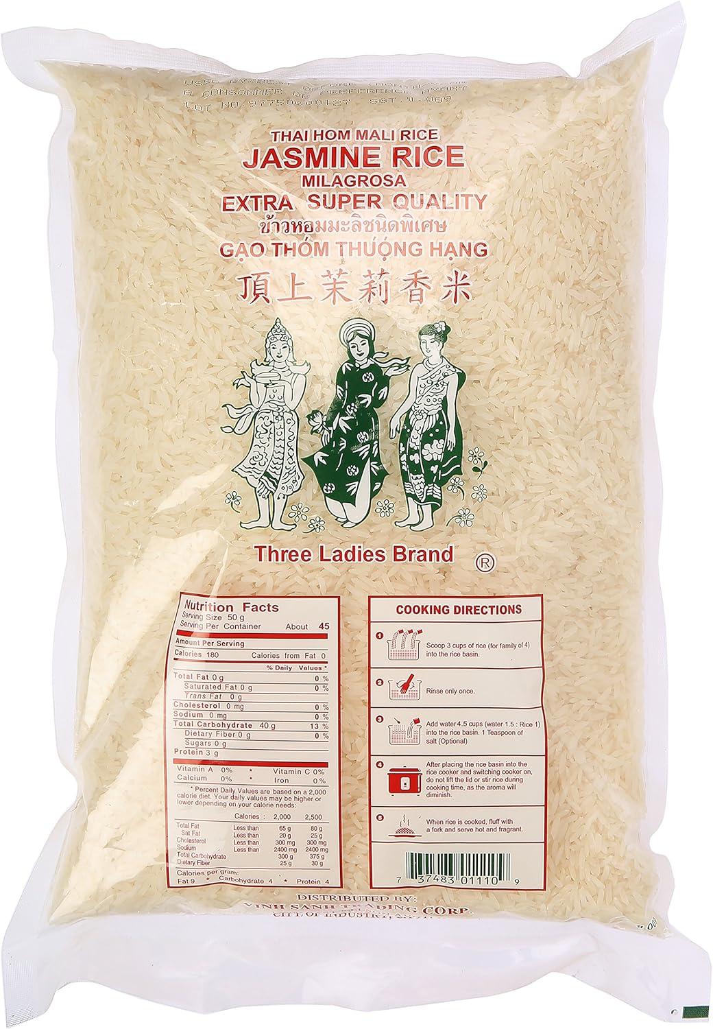Three Ladies Thai Hom Mali Rice Jasmine Rice 5 lbs. (2.27 kgs)