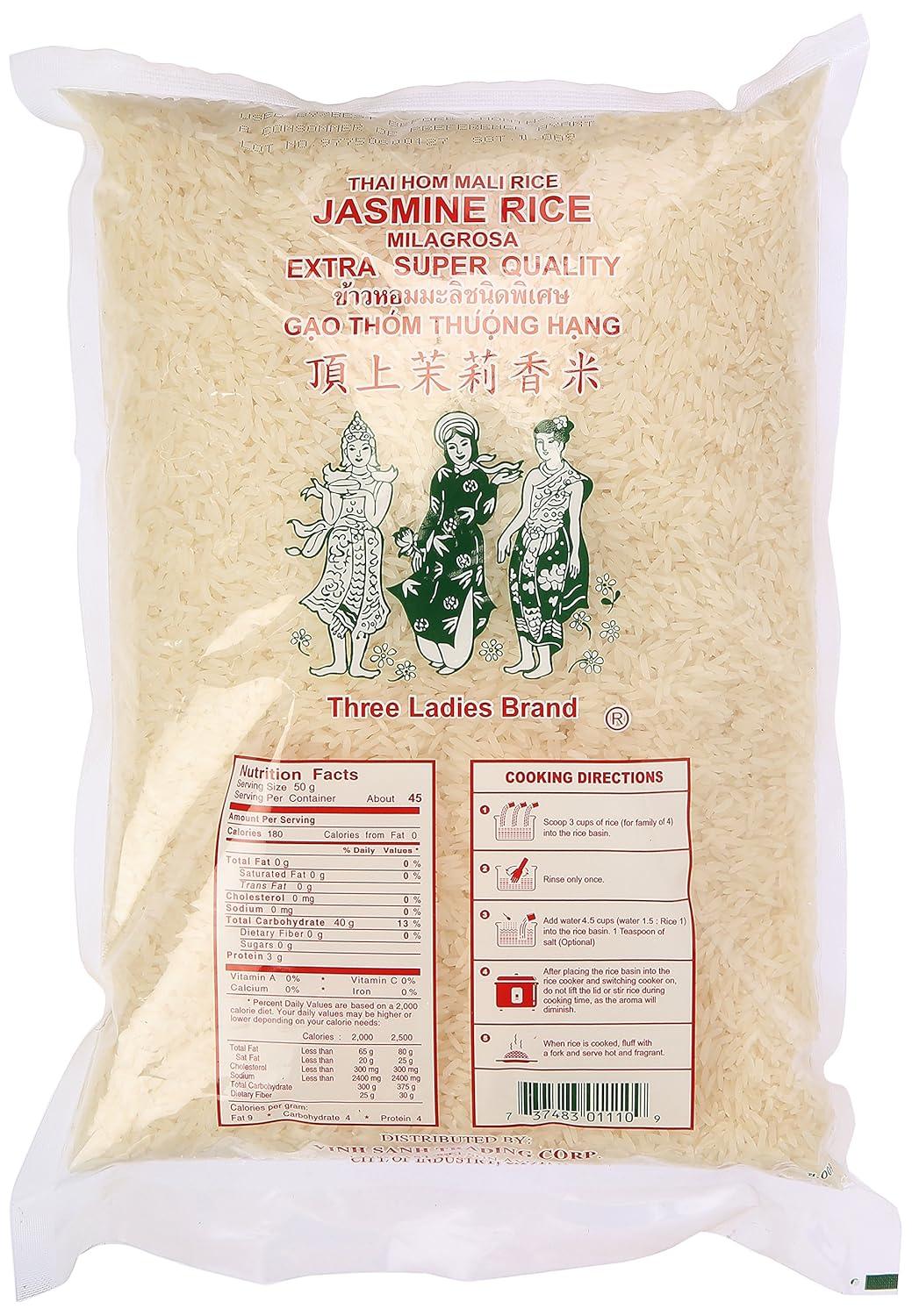 Three Ladies Thai Hom Mali Rice Jasmine Rice 5 lbs. (2.27 kgs)