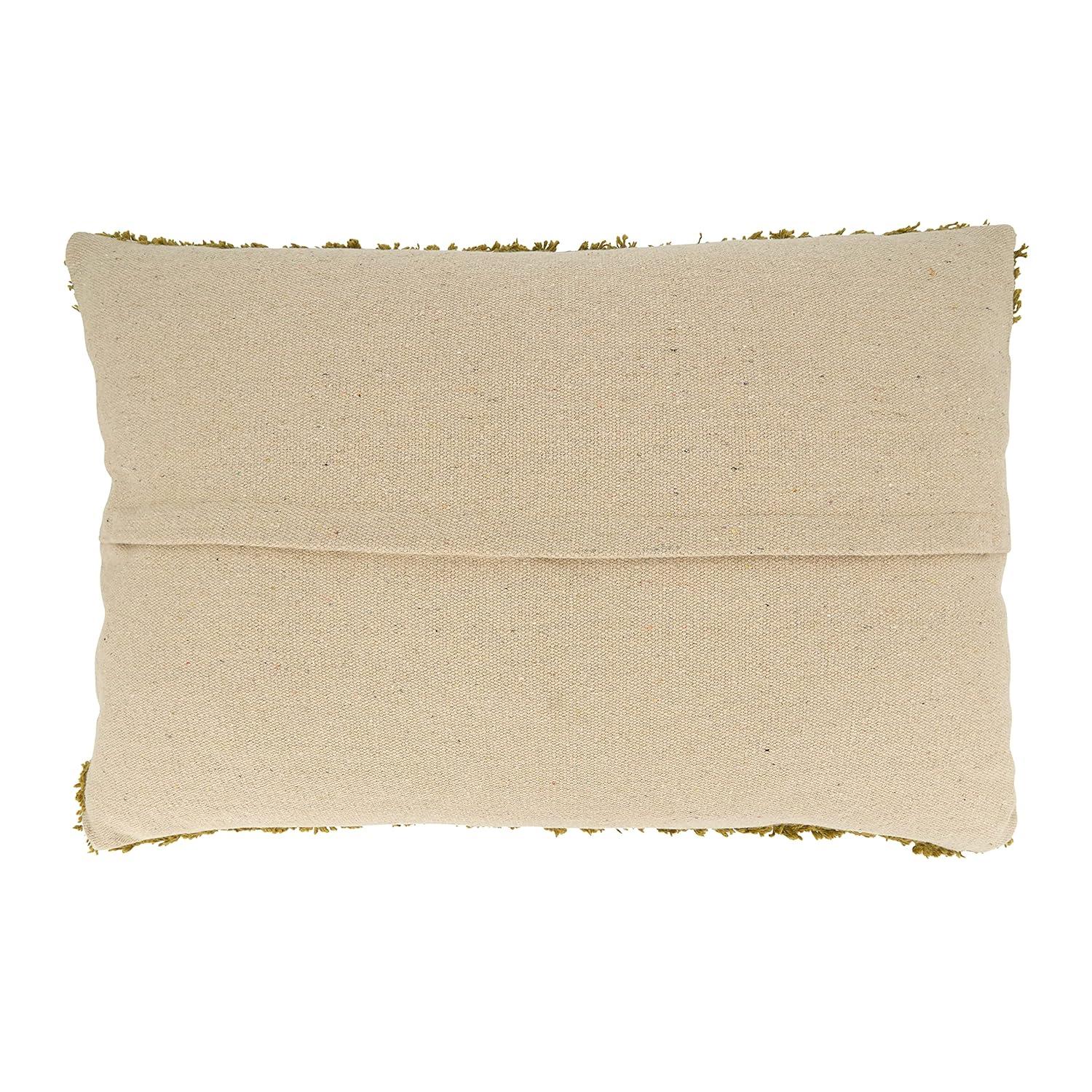 Saro Lifestyle Tufted Throw Pillow With Poly Filling, Chartreuse, 13" x 20"