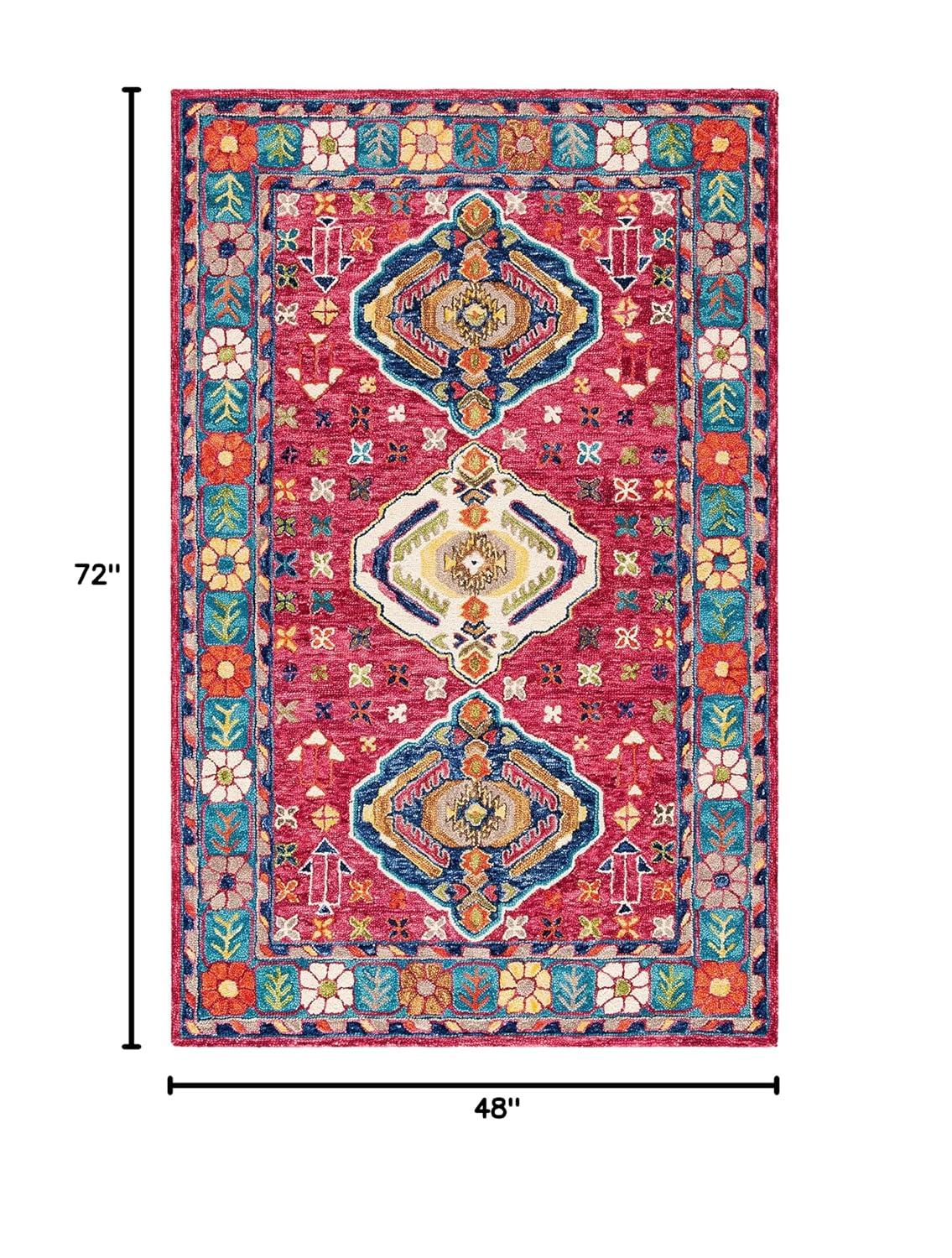 Aspen APN527 Hand Tufted Area Rug - Red/Blue - 4'x6' - Safavieh.