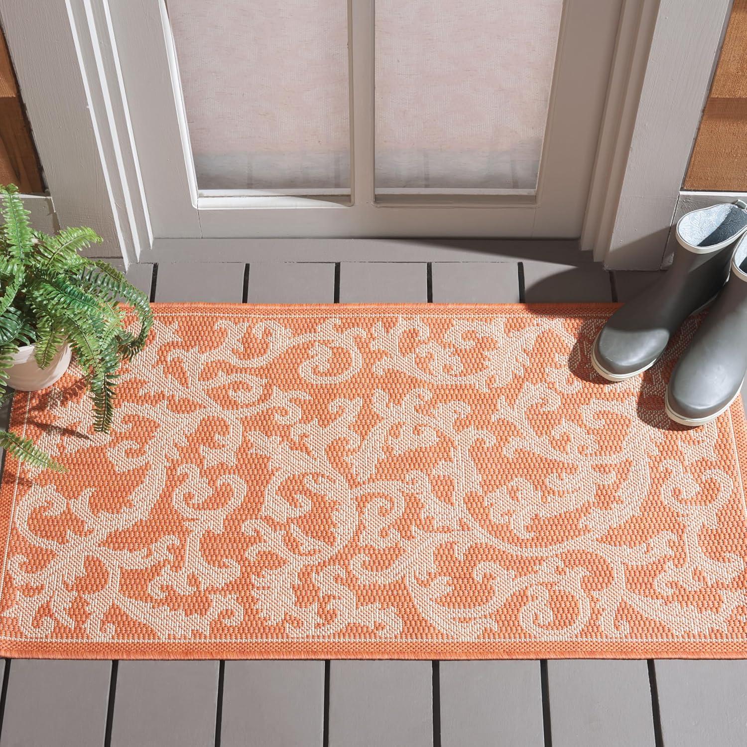 Courtyard CY2653 Power Loomed Indoor and Outdoor Accent Rug - Terracotta/Natural - 2'x3'7" - Safavieh