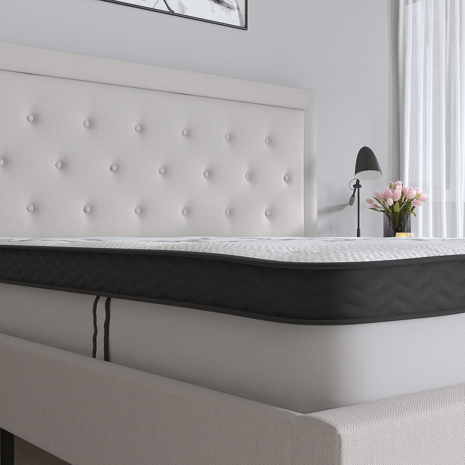 Merrick Lane 10 Inch Hybrid Full Size Mattress CertiPUR-US Certified Foam & Pocket Spring Mattress in a Box
