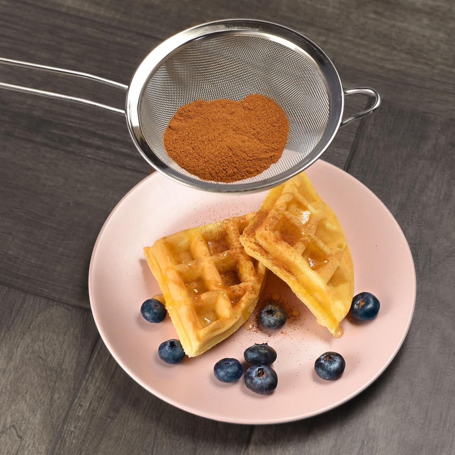 YBM Home Stainless Steel Fine Mesh Strainer Colander Sieve with Handle for Rinsing Grains Beans Rice Fruits, 5 inch